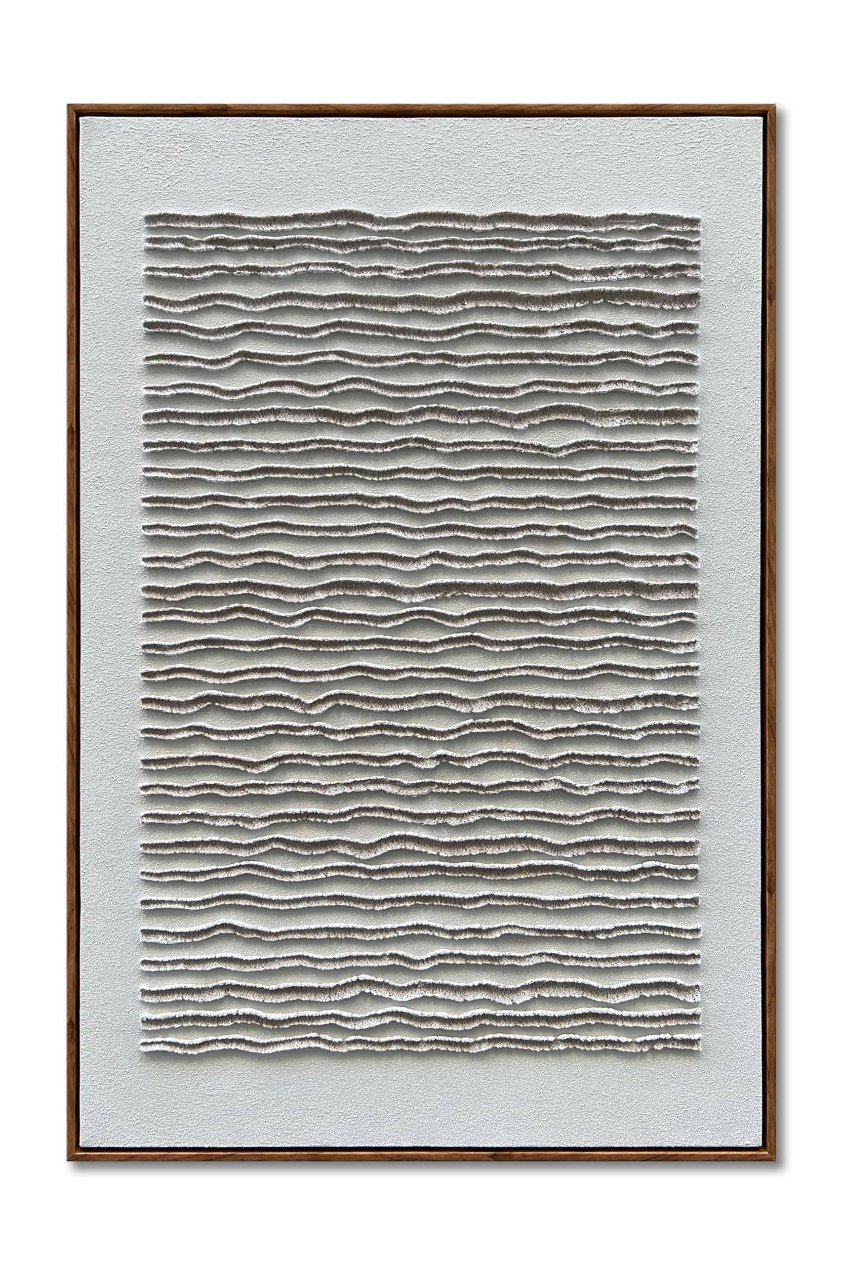 NANKAI Art Hand-painted White Texture Art Oil Painting Modern Minimalist Wall Art Deco Painting Home Office Corridor Wall Art Deco 36x24 Inches (with solid wood exterior frame)