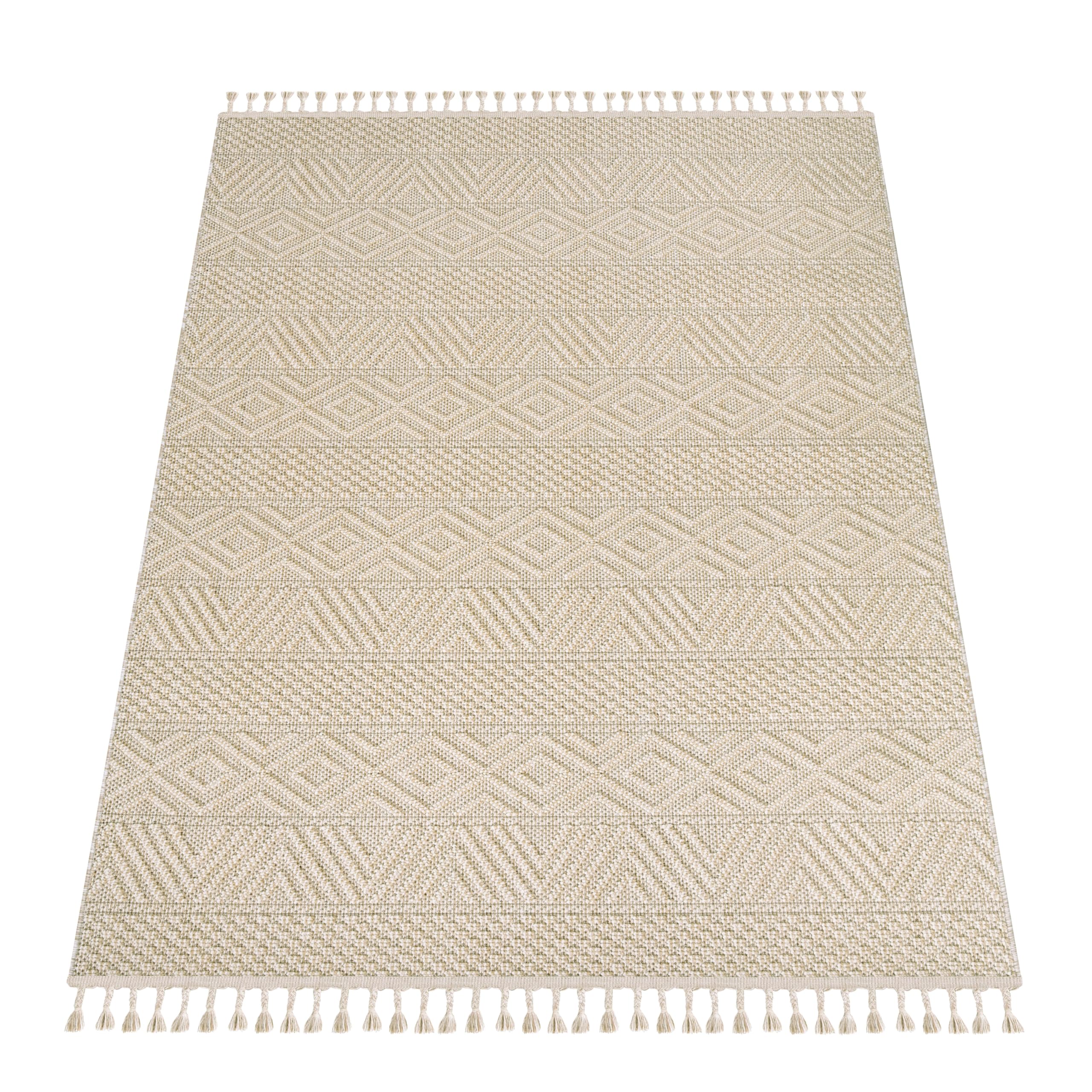 Paco Home Vloerkleed Woonkamer Laagpolig Boho Patroon Scandinavisch 3D Modern, Maat:160x220 cm, Kleur:Antraciet