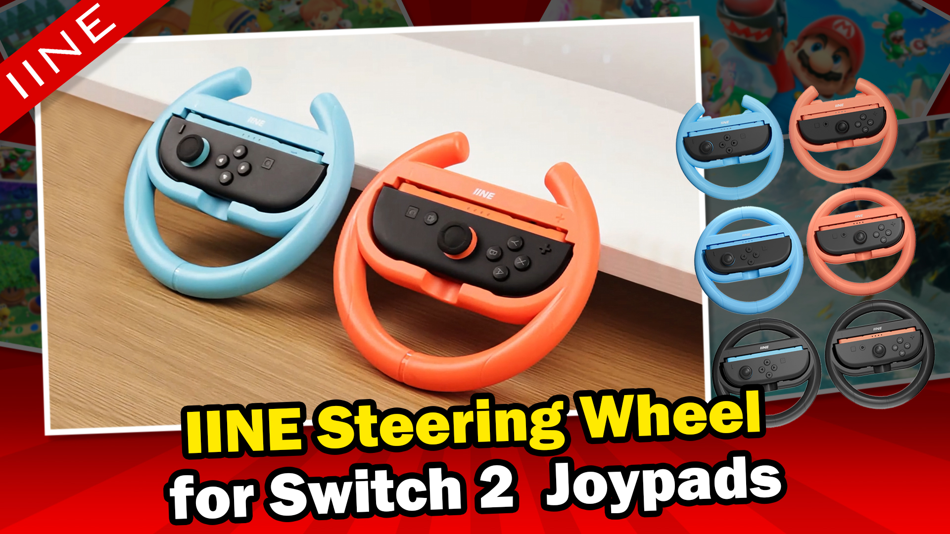 Switch 2 Wheel IINE Steering Wheel Compatible With Switch 2, Ergonomic ...