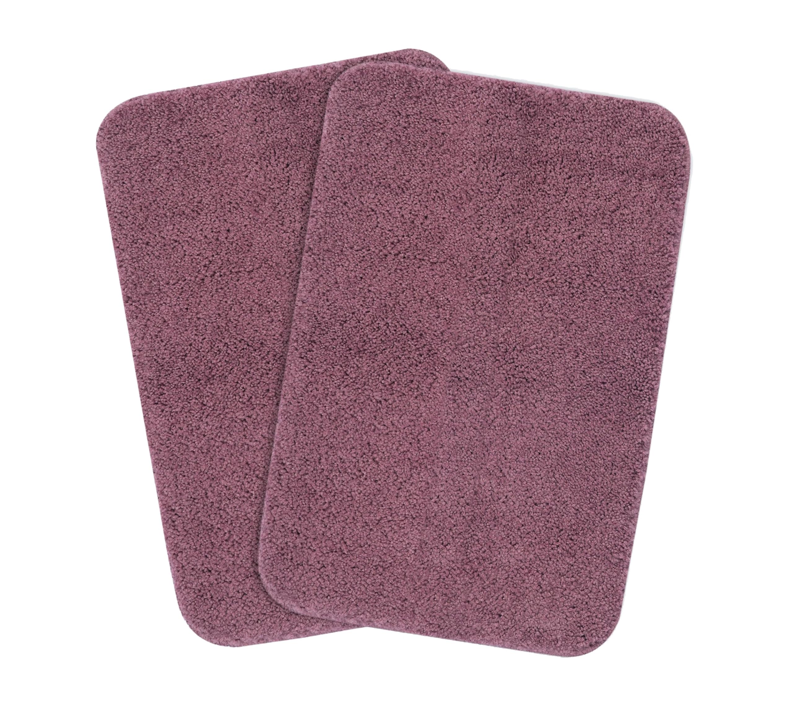 Saral Home Solid Soft Microfibe Antiskid Bathmat 2Pc (Mauve, 35X50-2PC)