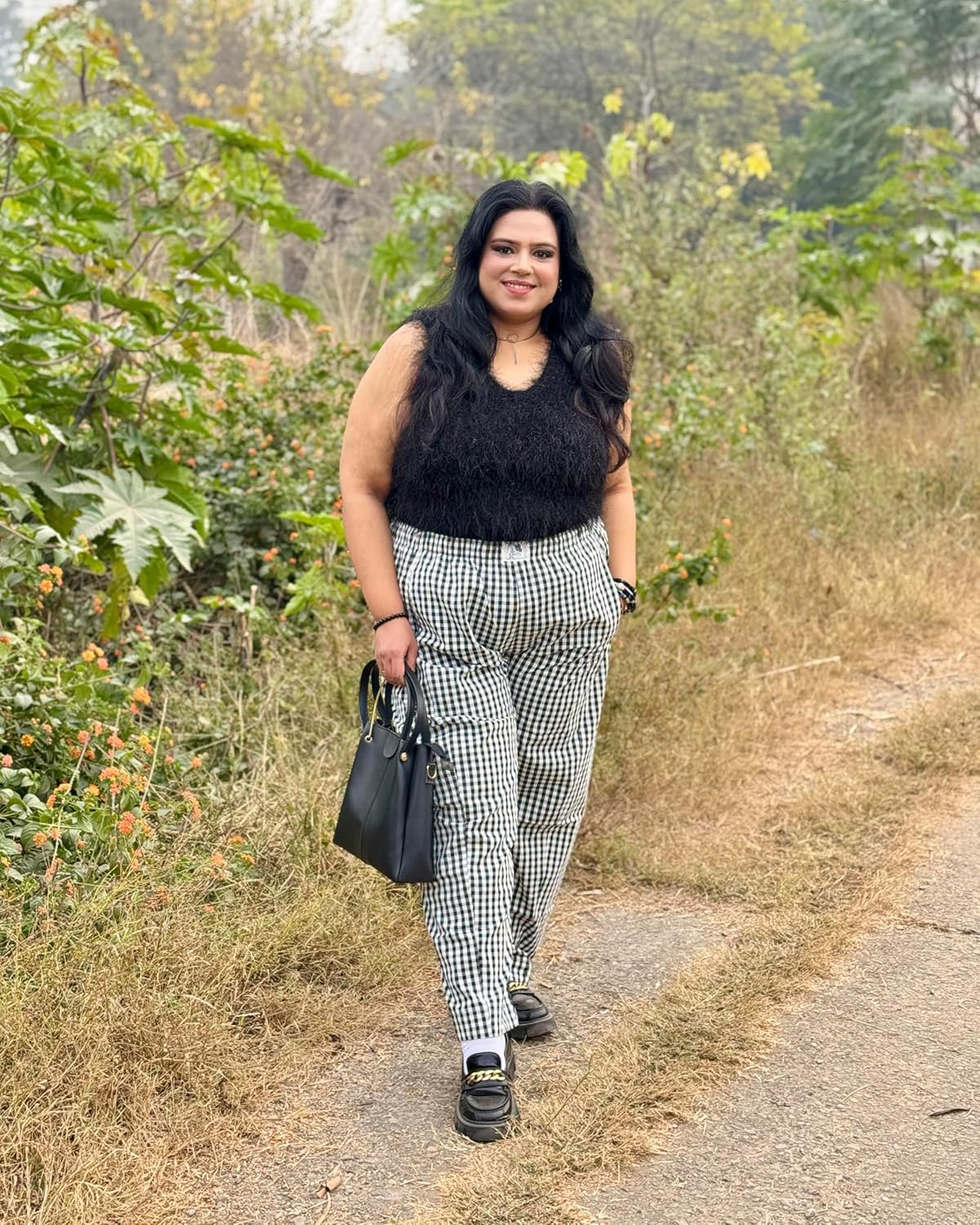 FOREYOND Plus Size Wide Leg Boxer Pants Womens Plaid Pajama Pants Y2K Gingham Lounge Pants Cute PJ Bottoms 1XL-6XL - Image 2