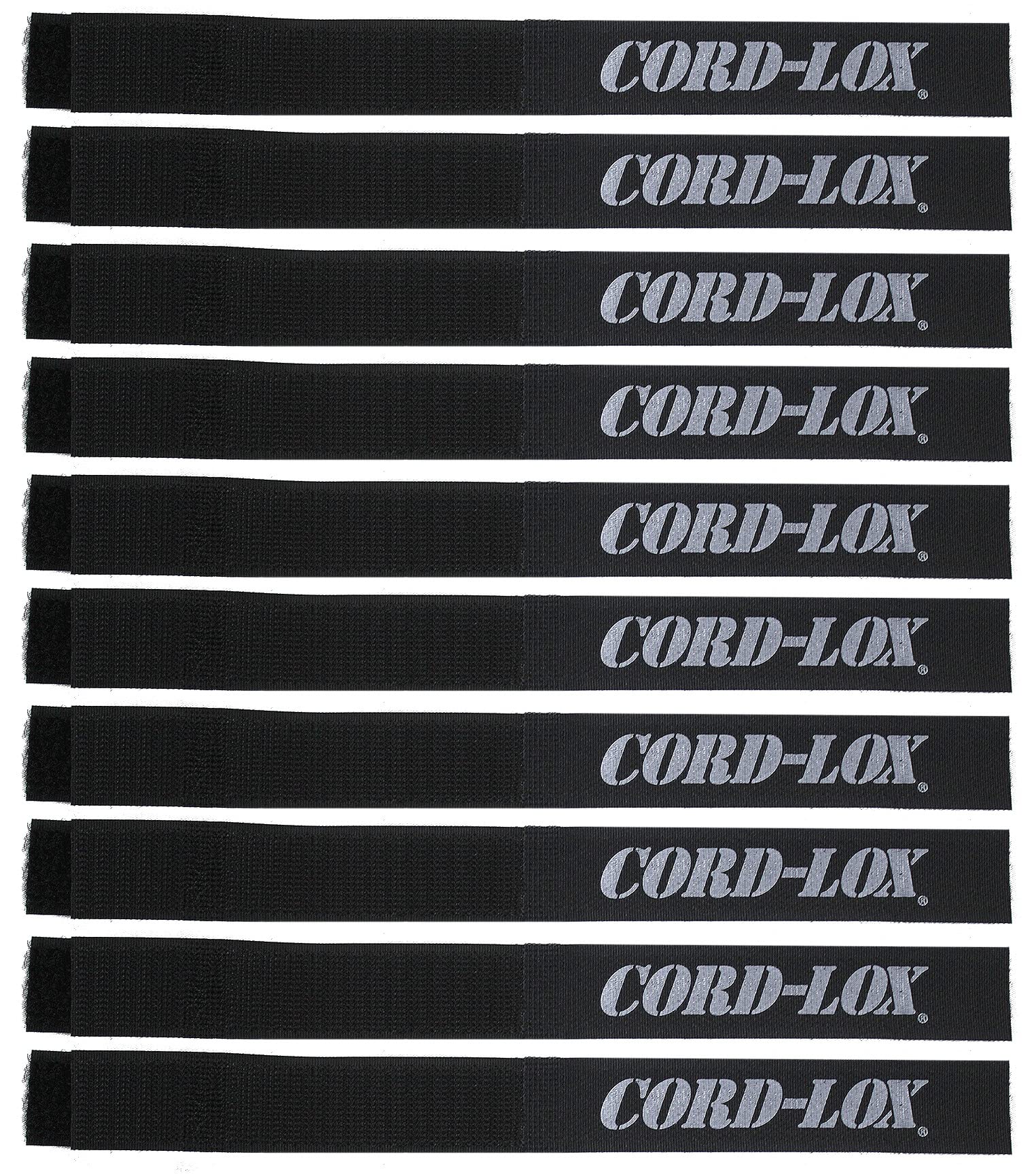 Y-Series Cable Ties - Cord Ties for Electrical Cords, Cable Organizer for Studios and Stage, Wire Management Open End Attaches to Cable, Fabricated in USA (Black, 6 x 3/4 Inch, 10 Pack)