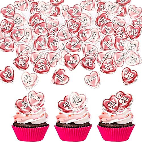 Miniatura 8 de Paquete de 30 adornos para cupcakes de feliz cumpleaños con purpurina para el día de San Valentín para el día de San Valentín tema de amor baby