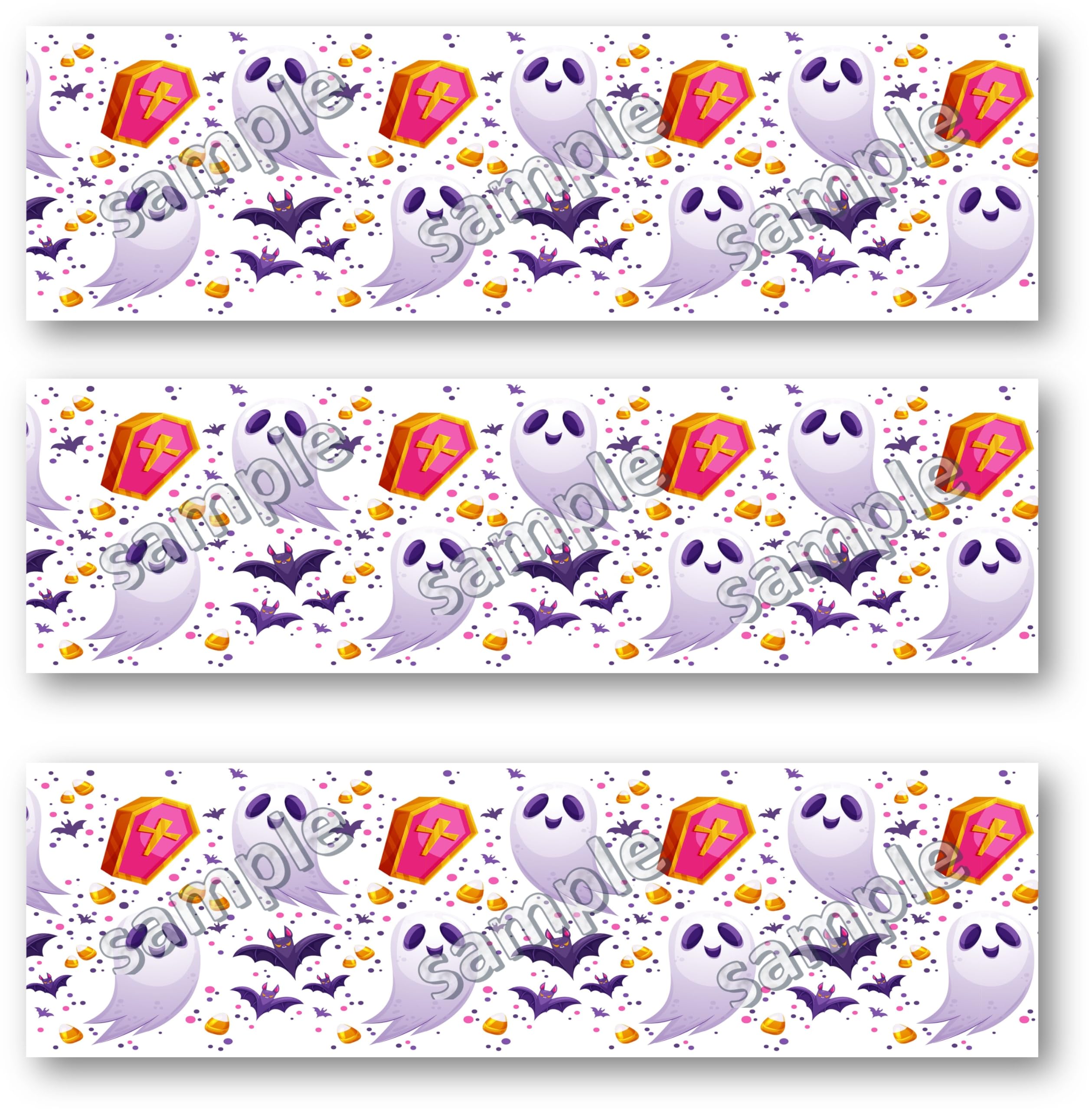 Halloween Edible Cake 3 Border Side Strips, Cake Sides Frosting Sheet Icing Paper for Cake Decoration Edible Cake Sticker Decal 10