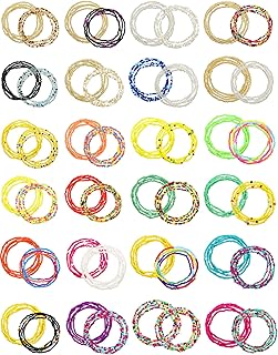 طقم مجوهرات من Hicarer 48 قطعة 24 نمط الخصر الصيفي الخرزة مجوهرات الخصر الملونة خرز البطن مطرز سلسلة الجسم شاطئ بيكيني مجوهرات للنساء الفتيات