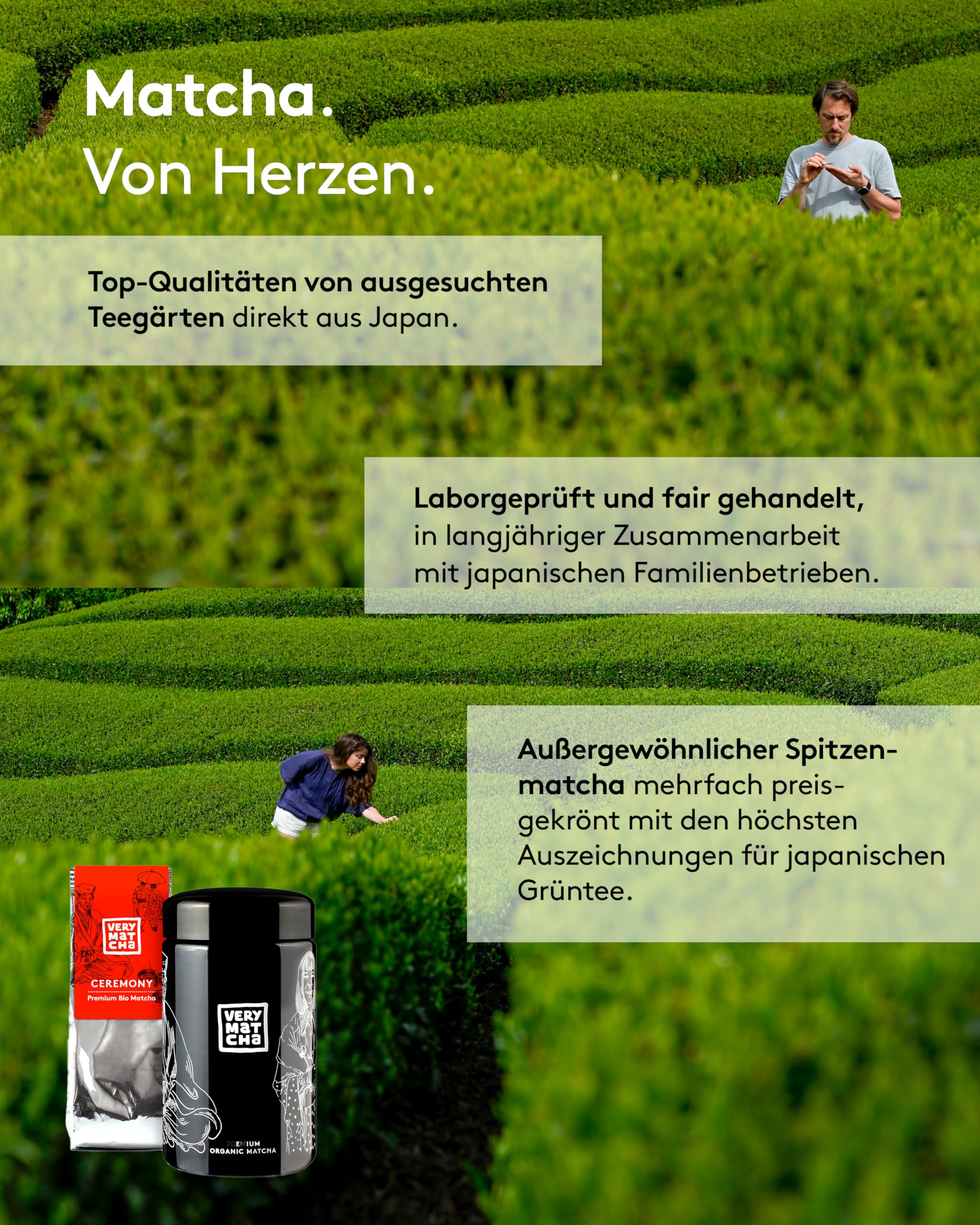 Very Matcha Ceremony Bio-Matcha 30g im Violettglas | Ceremonial Grade aus Japan | Okumidori Cultivar | Erste Ernte, 28 Tage beschattet | aus Tencha in Granitmühlen | für Teezeremonie & puren Genuss