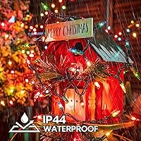 Vista 4 de YOUNGAR Paquete de 2 luces de Navidad transparentes, 100 focos de 7 metros, mini luces de Navidad con foco incandescente, luces de Navidad