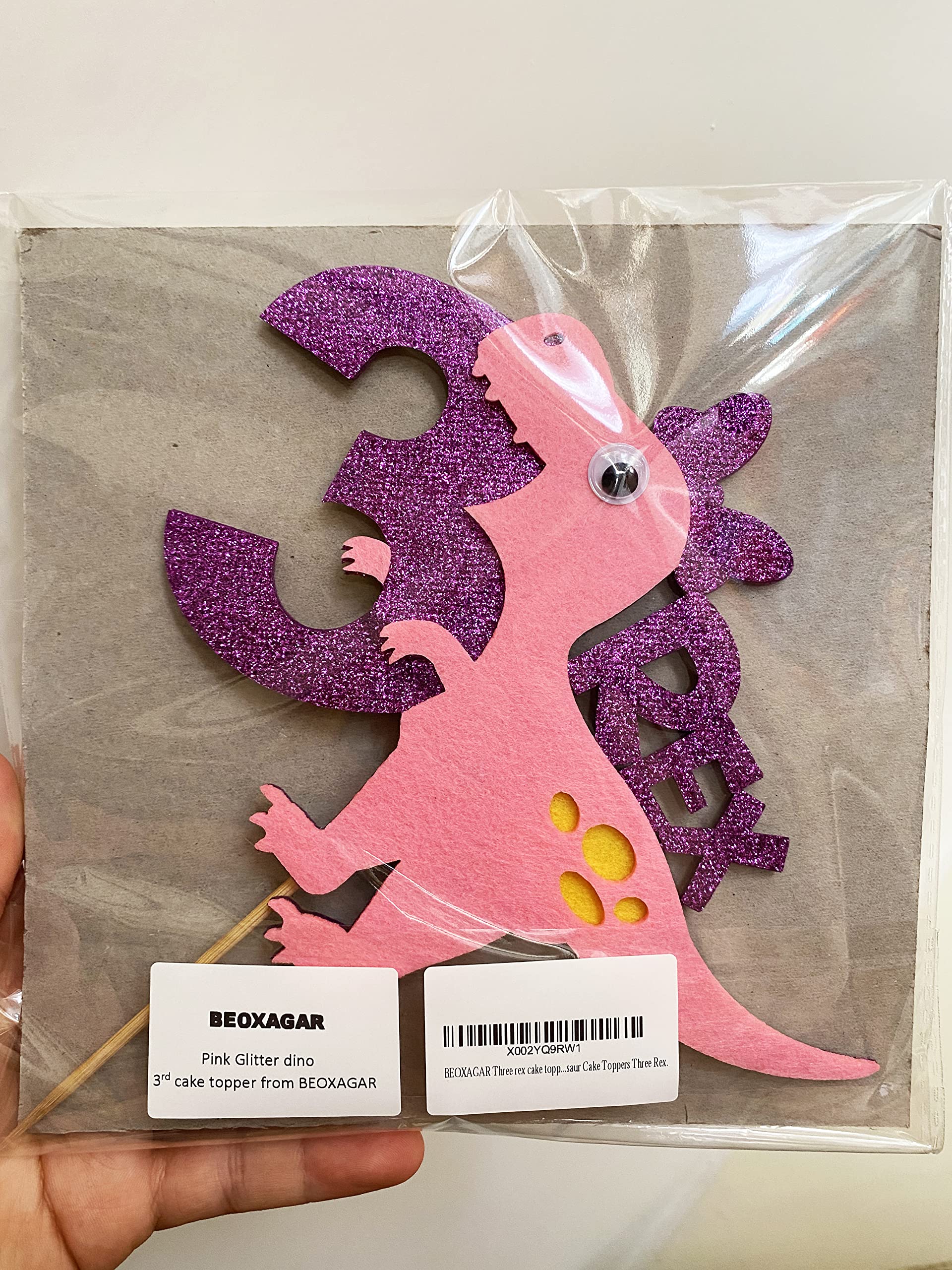 Buy BEOXAGAR Three rex cake topper,Party Dinosaur Cake topper,Baby Girl