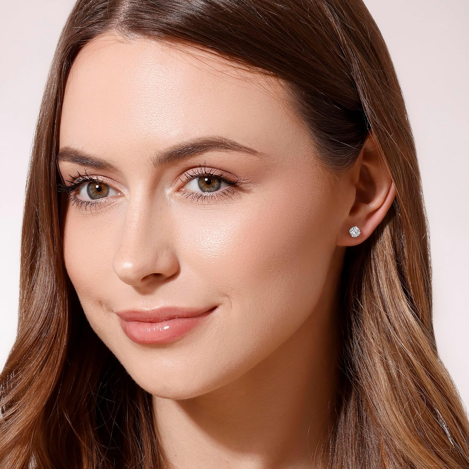 14K Yellow/White Gold Stud Earrings With 1-2 Carat Lab Grown Diamond, IGI Certified LAB GROWN Diamond Earrings 4 Prong Push Back (E-F Color, VVS-VS), Stud Earrings For Women, Fine Jewelry