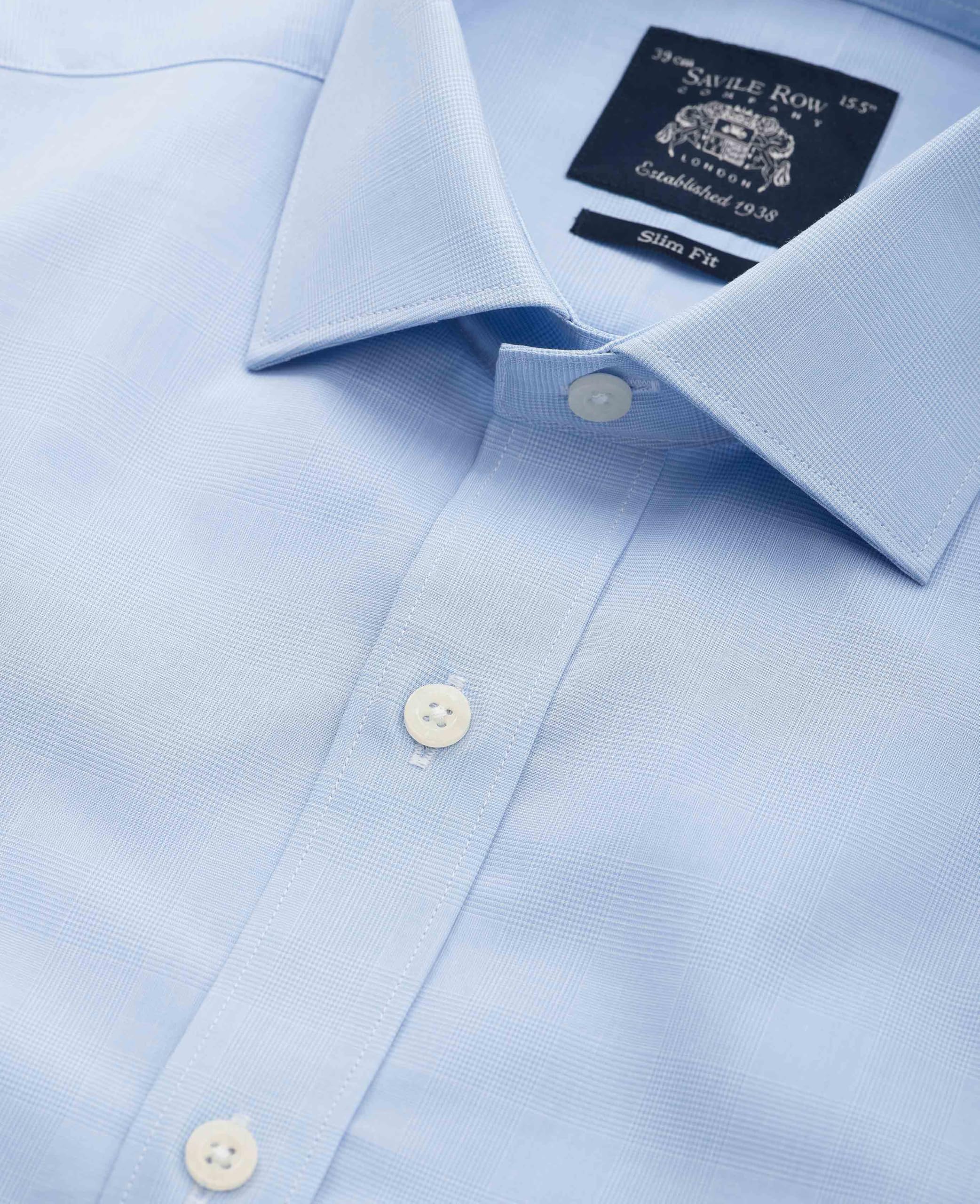 Savile Row The Company London Camicia Formale per Uomo a Maniche Lunghe in Popeline di Cotone dal Taglio Classico - Doppio Polsino