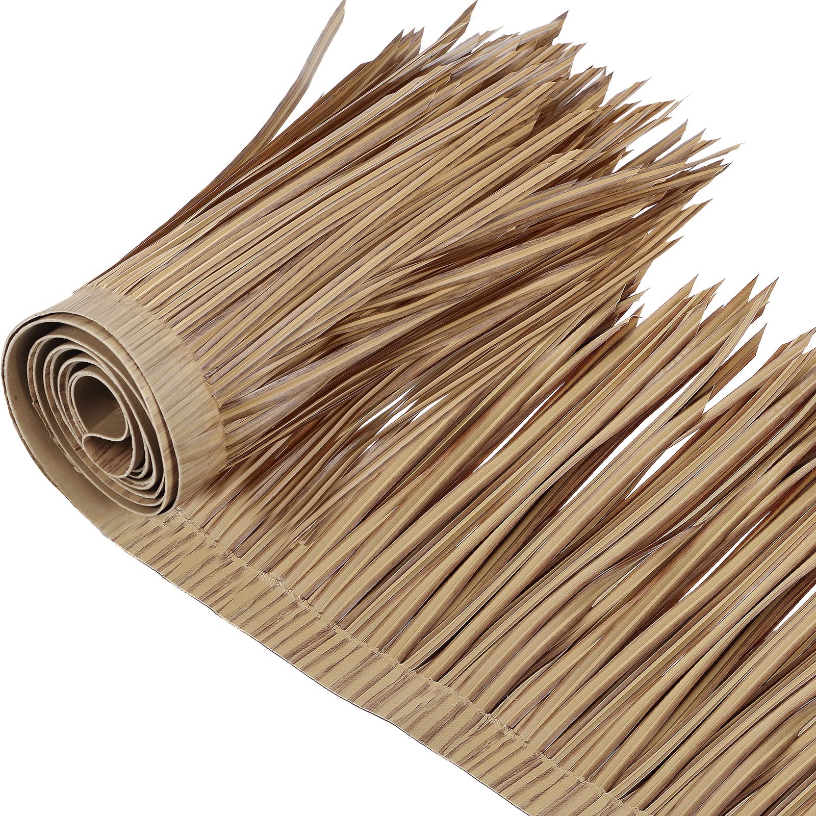 Photo 1 of Woanger Tiki Hut Grass Skirting Roof Roll (Brown, 118 x 15 Inch)