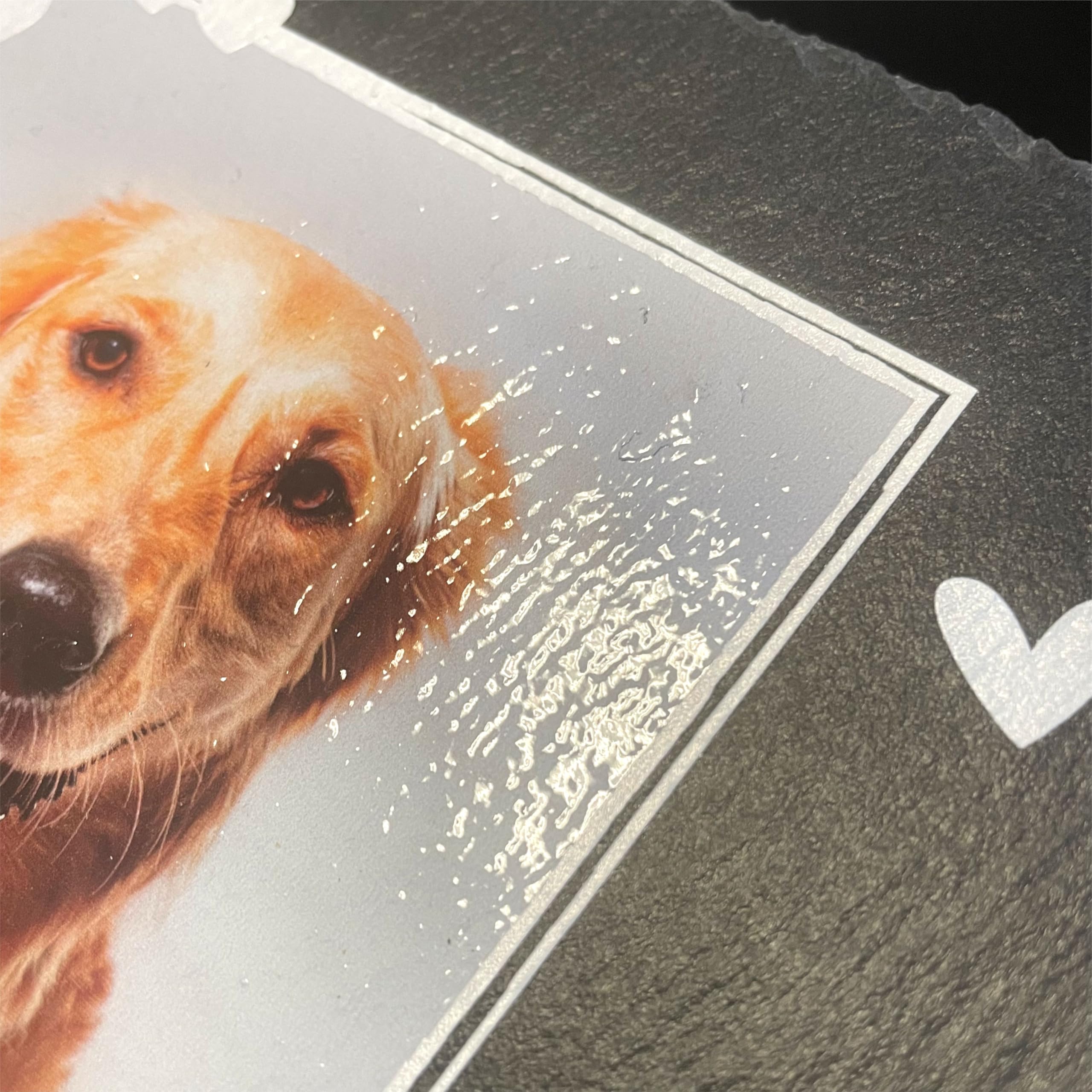 Targa Commemorativa per Cani, gatti e animali domestici in Ardesia, 26,5x16 cm, Personalizzazione, Lapide ricordo Cane anche da esterno con Foto del Tuo amimale domestico, piedini Inclusi (Flap3)