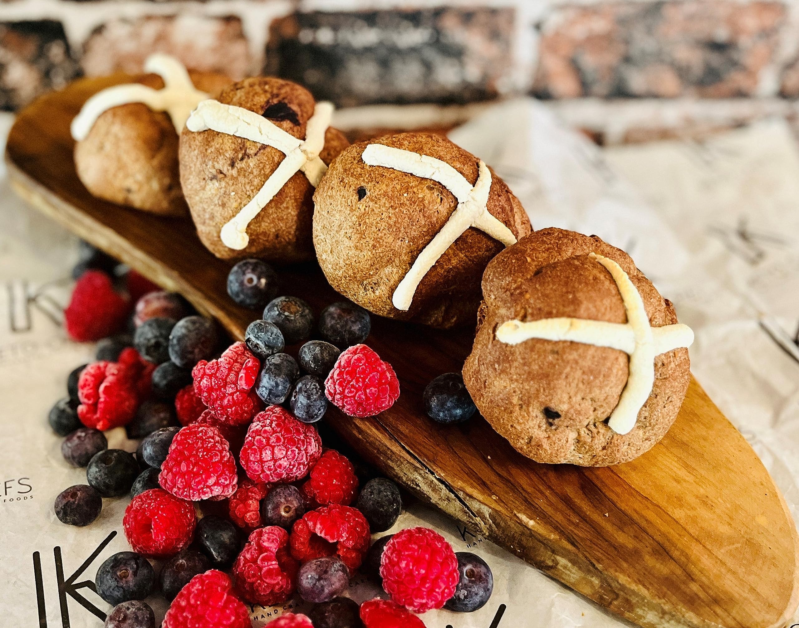 Keto Chefs Vegan Ultra Low Carb Hot Cross Buns 3 Packs of 4 x 75g