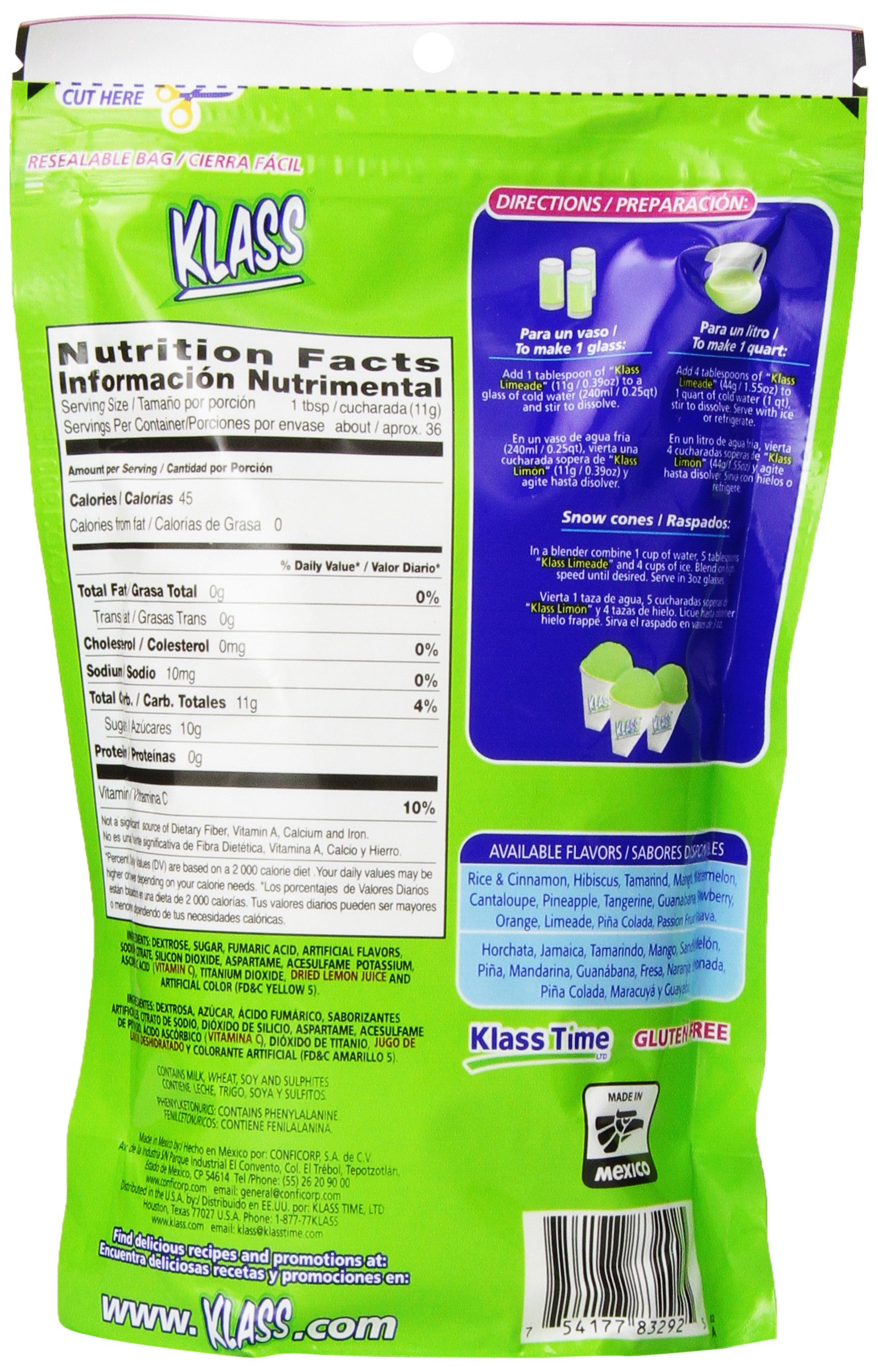 Klass Drink Mix, Listo Limonada, 15.9-Ounce (Pack of 6)