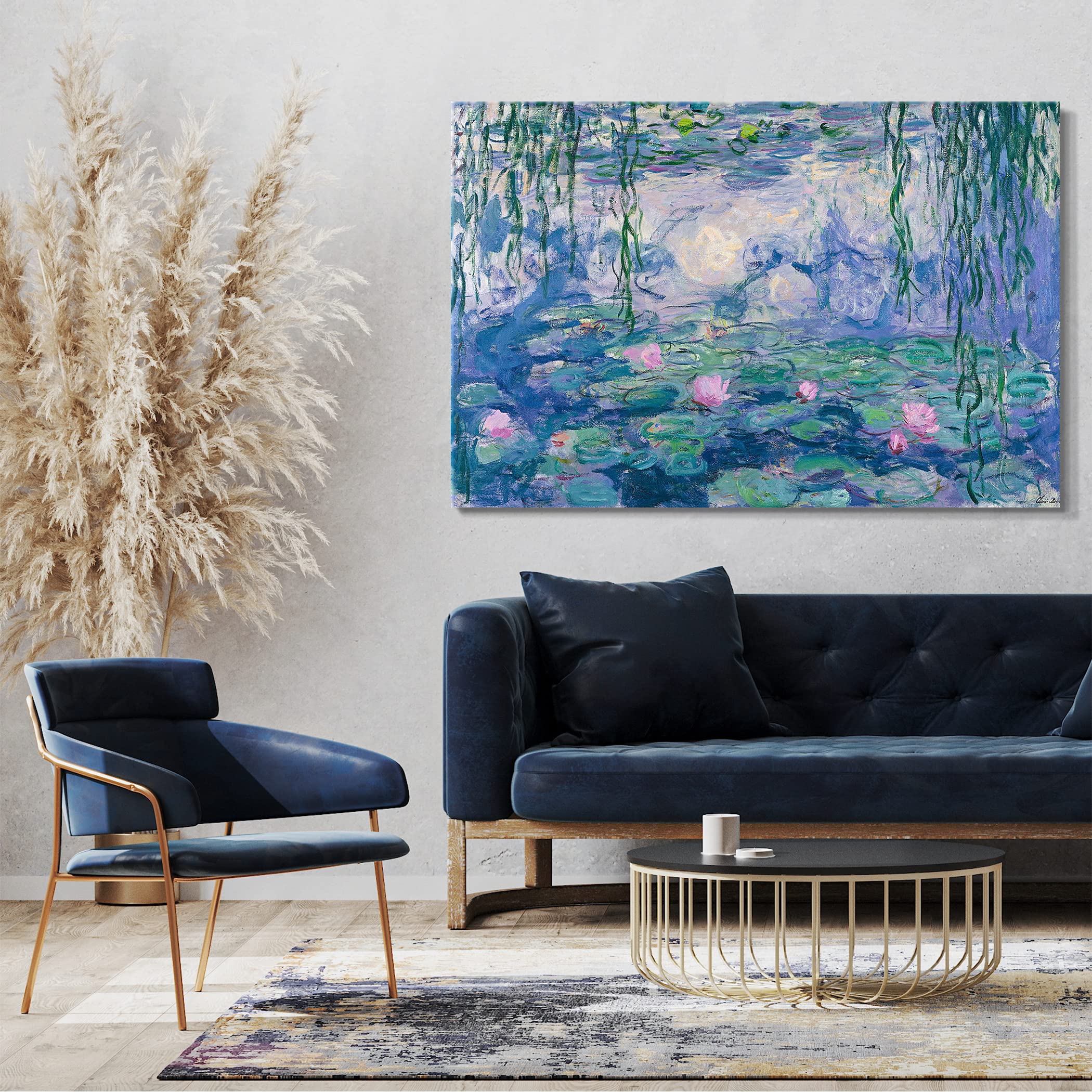Impresión sobre lienzo (120x80cm): Claude Monet - Nenúfares