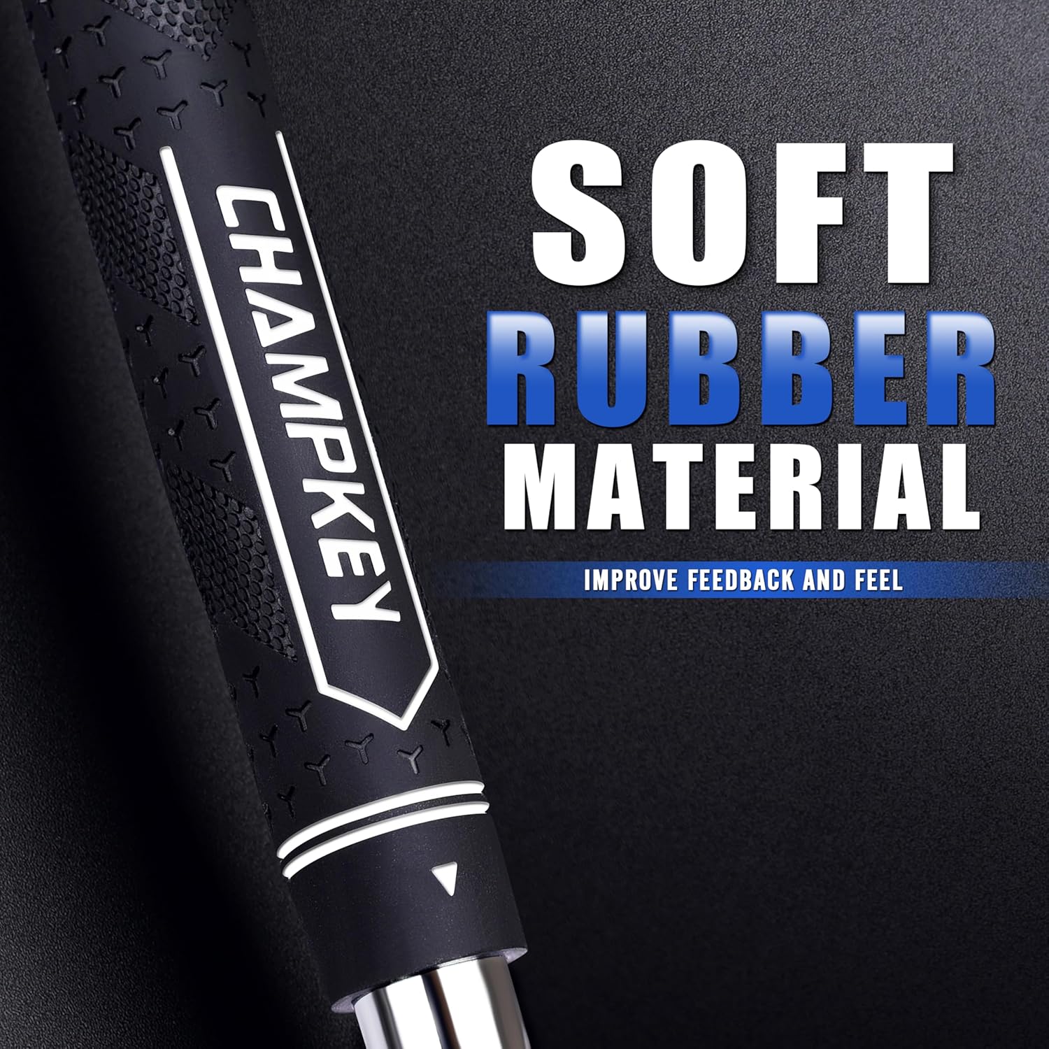 CHAMPKEY Advanced Hybrid Golf Grips 13 Pack with Full Repair Kits - All Weather Performance Golf Club Grips - High Traction and Control Half Corded Golf Grips