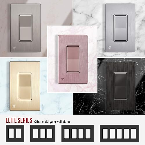 Miniatura 506 de ENERLITES SI8834-BK - Placa de pared decorativa sin tornillos, cubierta de enchufe segura, 4 entradas, 4.68 x 8.30 pulgadas (alto x largo), Negro