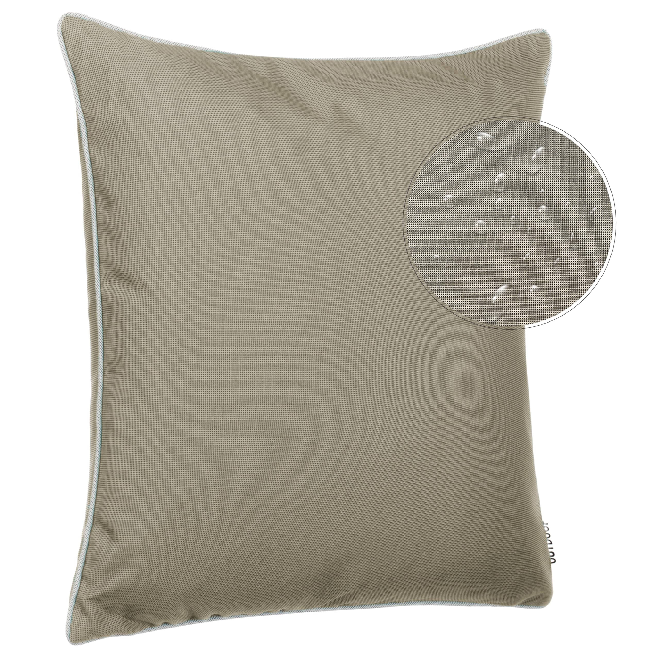 Brandsseller Set de 4 Cojines de Exterior 45x45 cm – Cojines Decorativos Impermeables con Ribete – Resistentes a la Intemperie para Jardín, Sofá, Balcón y Terraza – Beige