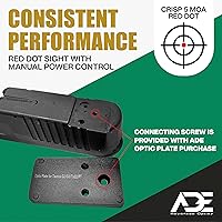 Vista 7 de Ade Advanced Optics Crusader RD3-009 - Mira refleja de punto rojo + placa de montaje óptica para Taurus PT111 G2, Millennium G2, G2C, G3 con mira