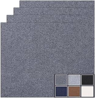 Peel and Stick Carpet Floor Tiles 12x12 Inch, 30 Pack Tile Carpet Squares, 4.5mm Thick Self Adhesive Carpet Tiles, Easy to Install, Durable Non-Slip Polyester for Home Office Dark Grey