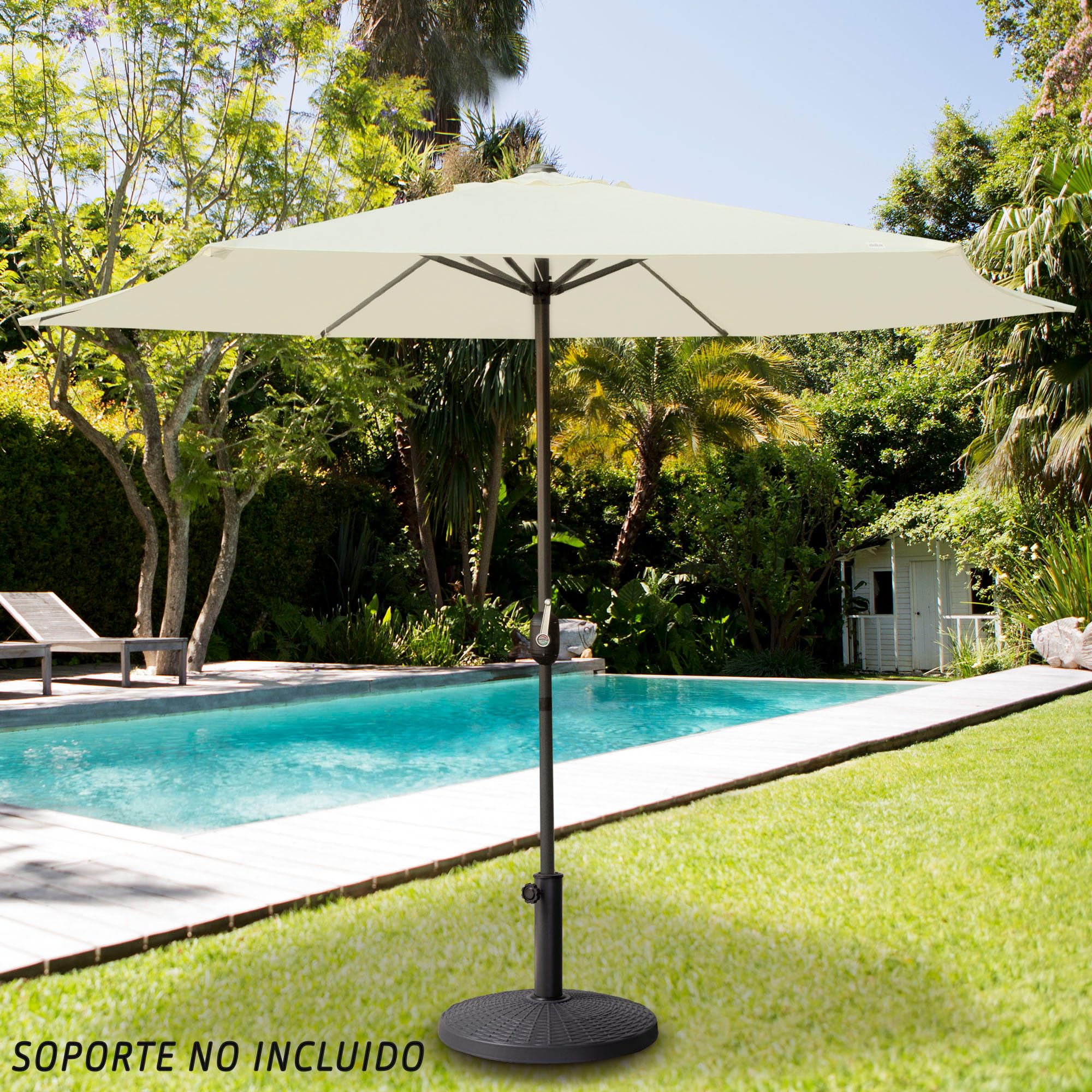 AKTIVE Parasol D270 Cm C/chimenea -mastil Aluminio D38mm -crema