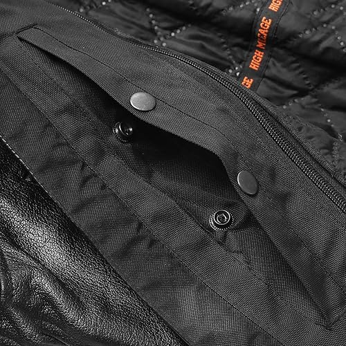 Miniatura 8 de Chaqueta de motociclista de cuero vacuno prémium para hombre con dos bolsillos ocultos