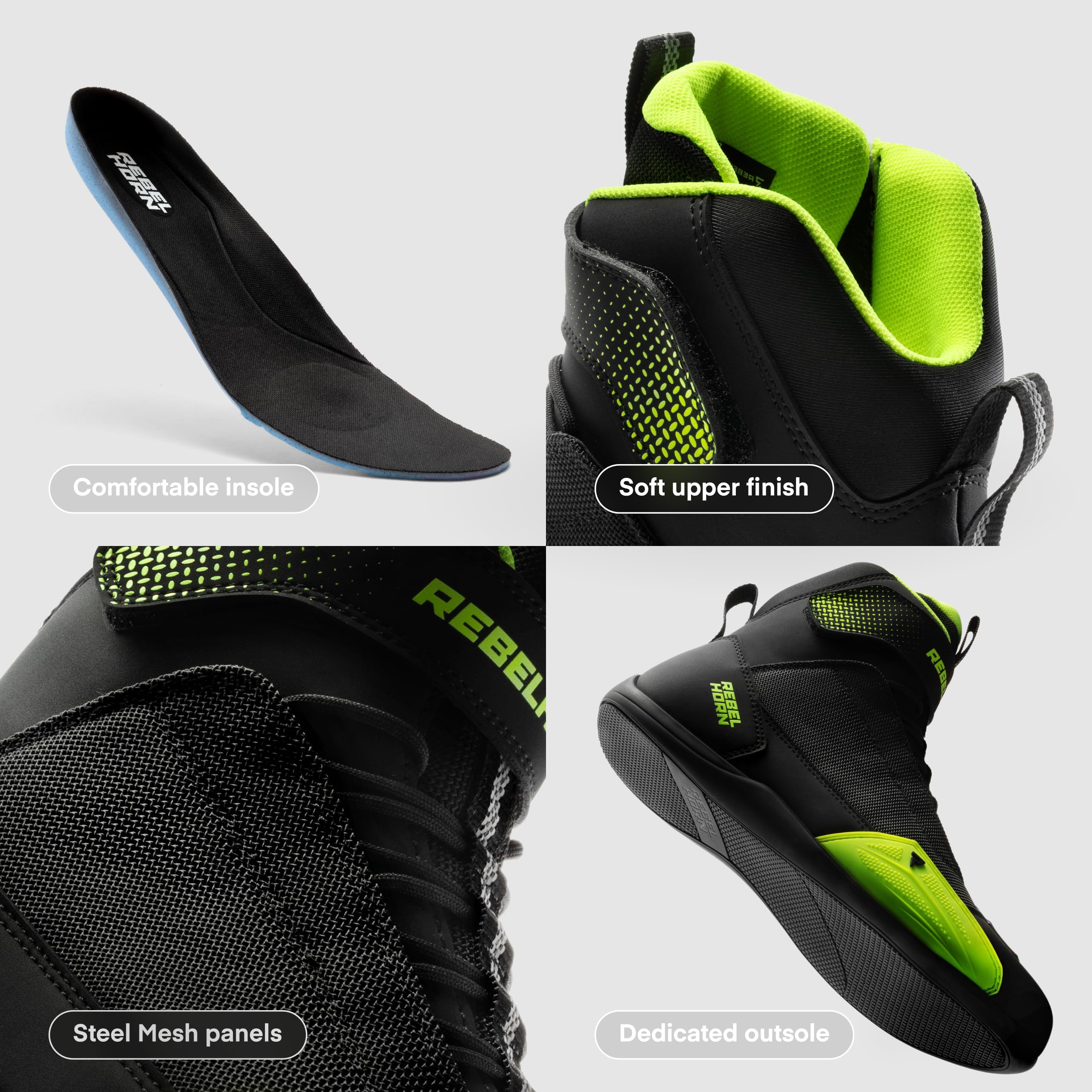 REBELHORN Swift Stivali da Moto Donna e Uomo | Pelle PU | Cerniera Lunga | Protezioni per la Caviglia | Dita Rinforzate | Pannelli di Ventilazione in Rete | Taglie fino alla 48