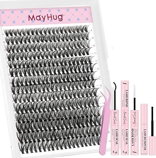 Mayhug Eyelash Extension Kit 40D False Eyelashes Natural 9-16Mm 280Pcs D Curl DIY False Eyelashes For Personal Use (40D Kit)
