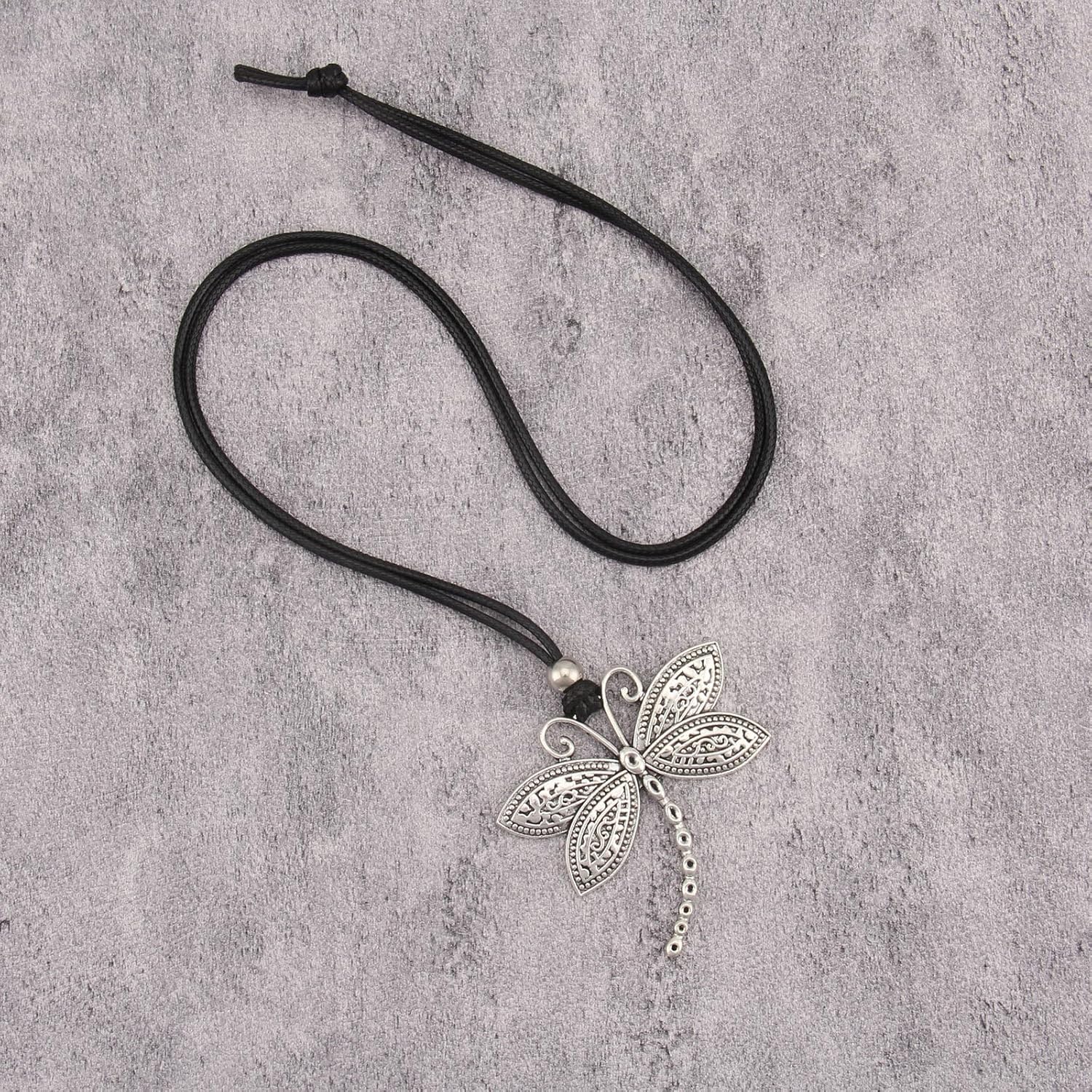 Large Pendant Necklaces Layered Boho Circle Leather Choker Chunky Boho Necklace for Women Long Sweater Necklace Jewelry - Image 8