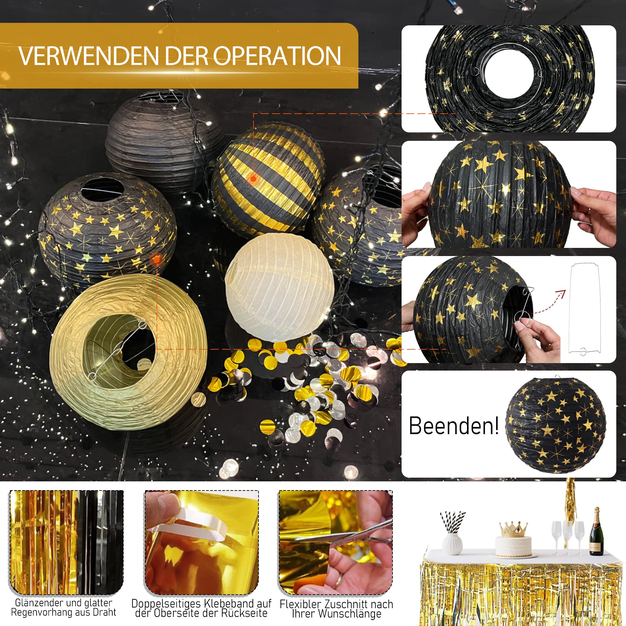 Ronde papieren lantaarn 9 stks/set Bruiloft Opknoping Ronde Papieren