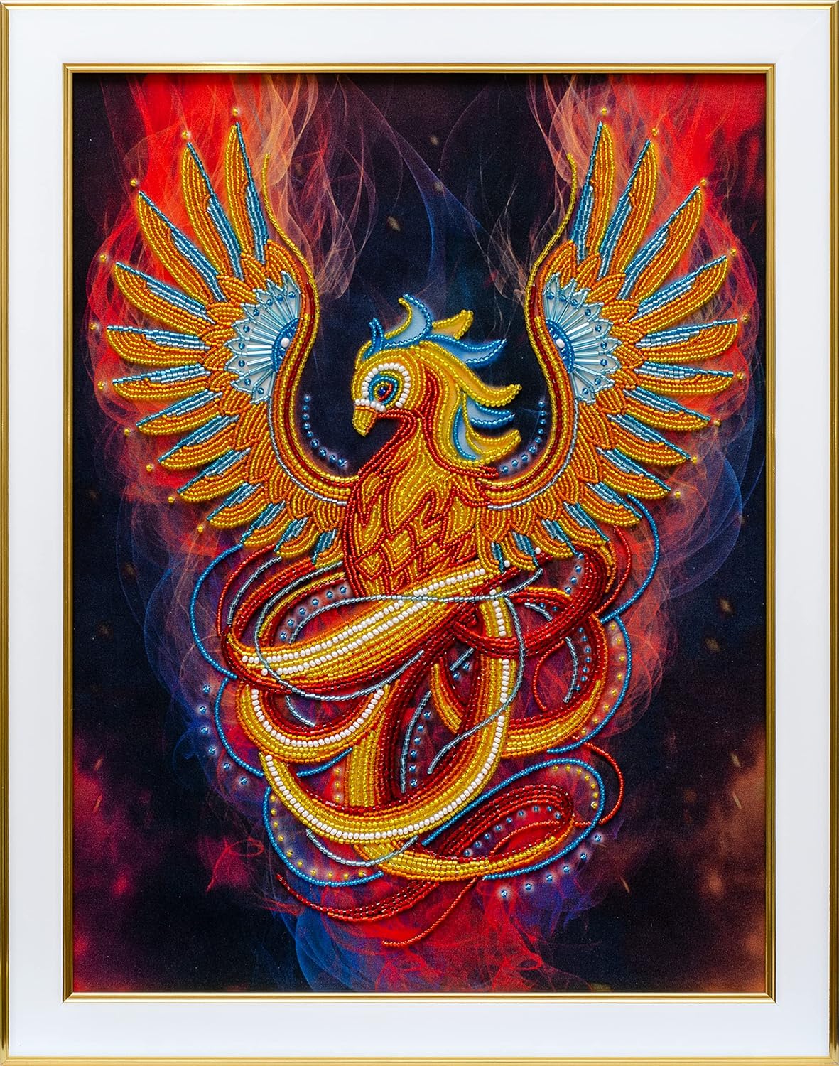 BeadsCreative Phoenix Firebird - TN-1330 - Bead Embroidery kit - 16.55inch x 12.6inch / 42 x 32 cm - Contemporary Embroidery - DIY Kit with Beads - Needlework - Handcraft - Needle Arts - Decor