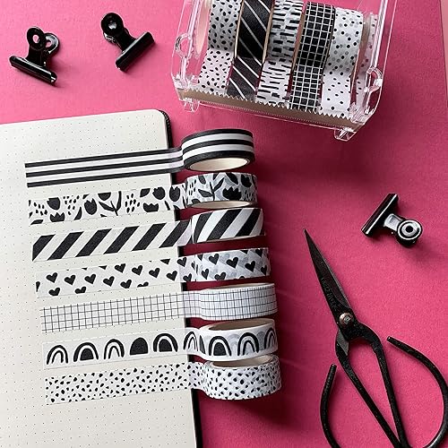 Miniatura 5 de Washi Tape - Juego de 12 rollos de 0.591 in de ancho, cinta decorativa para diario, álbumes de recortes, manualidades, diarios de viñetas,