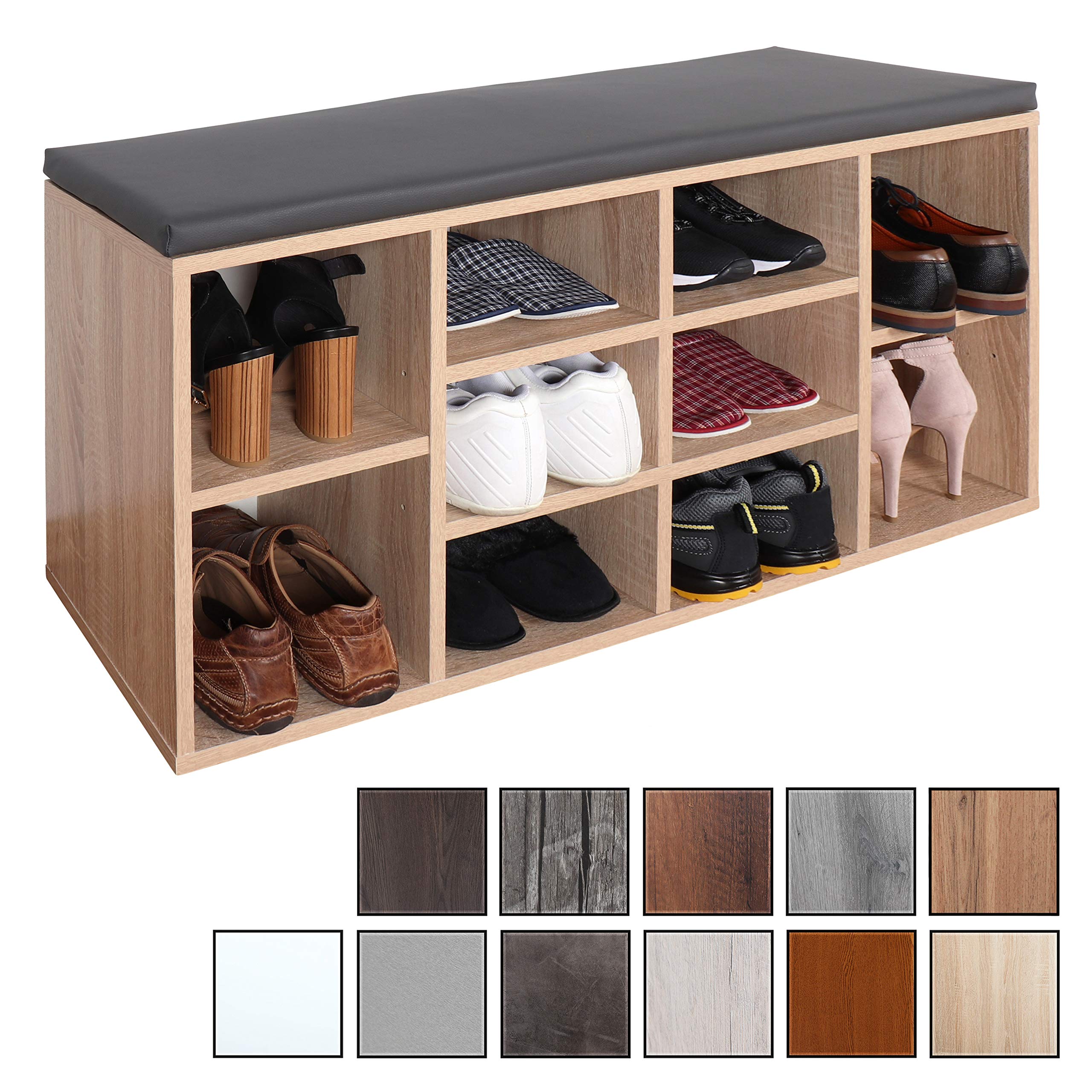 RICOO Banco de Armario Zapatería WM035-W-A Estanterías con Asientos