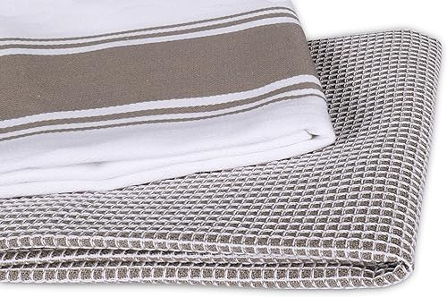 Miniatura 10 de AMOUR INFINI Juego de 4 toallas de cocina de algodón, altamente absorbentes, ultra suaves, tejido de gofre, con lazo para colgar, paños de cocina de