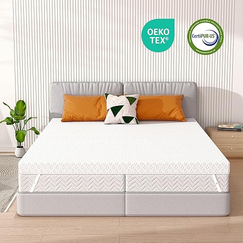 Miniatura 6 de Aprleaf Cubrecolchón de espuma viscoelástica de gel de 3 pulgadas, tamaño matrimonial, protector de colchón con funda extraíble para un sueño suave