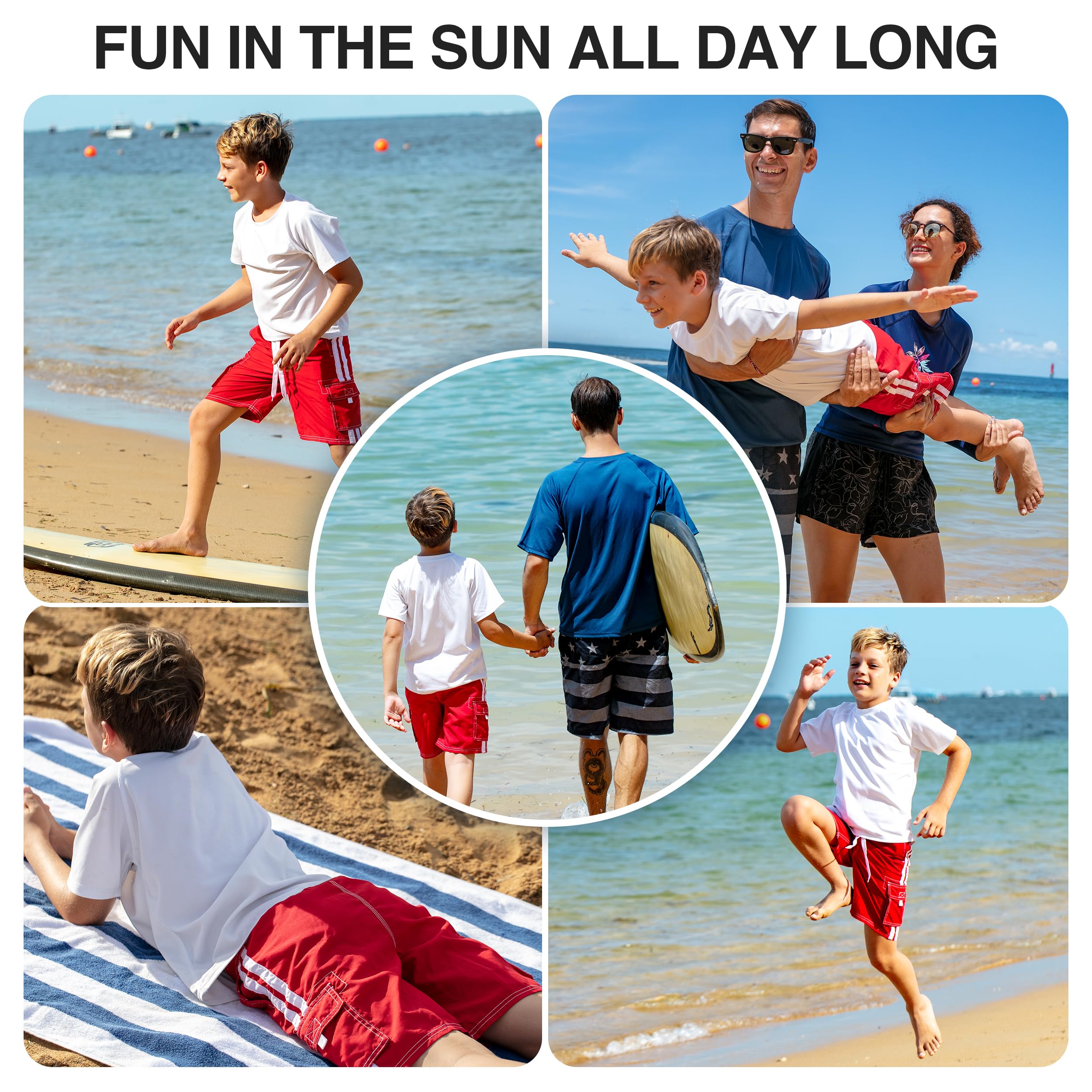 Kanu Surf Boys' Barracuda Quick Dry UPF 50+ Beach Swim Trunk