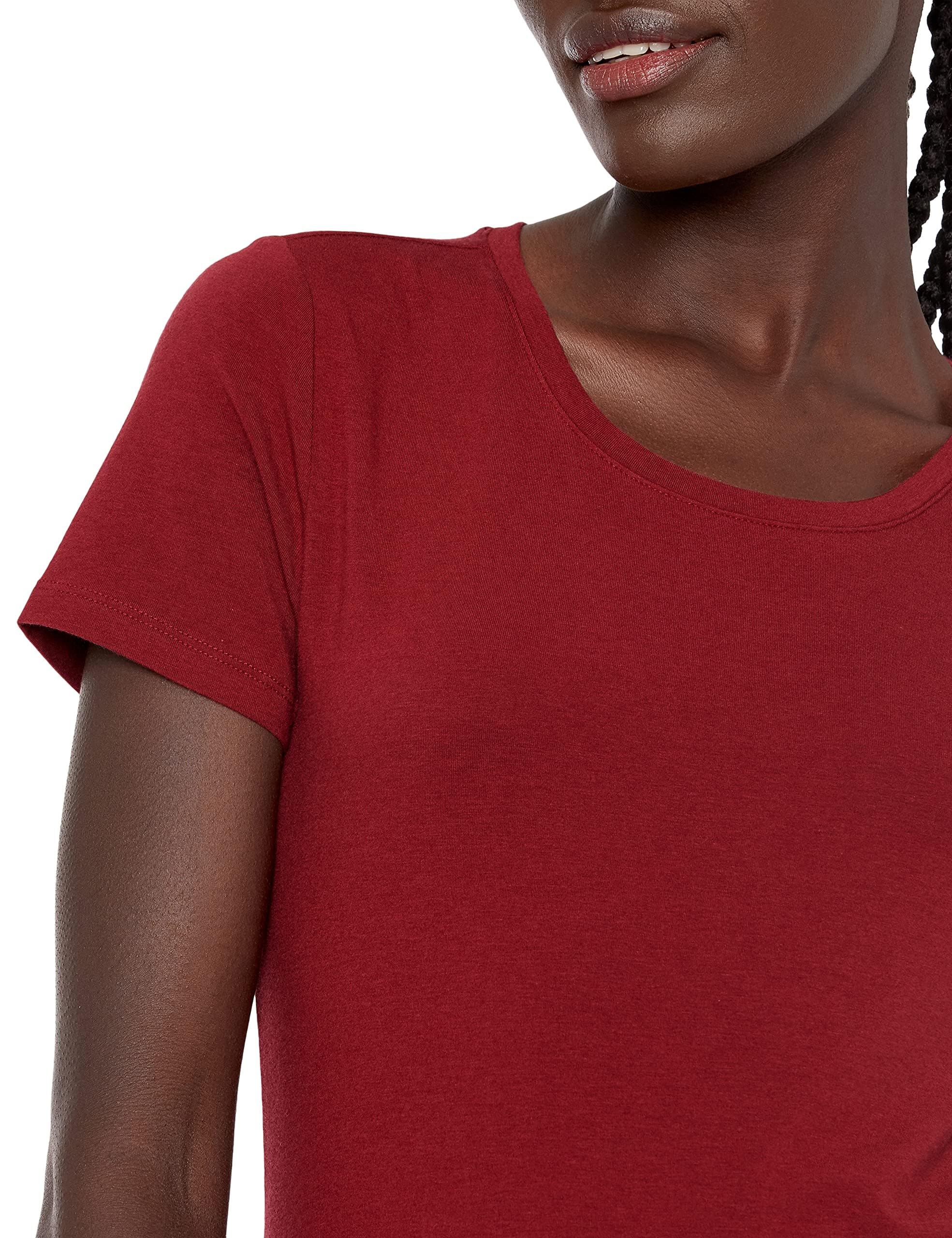 Amazon Essentials T-Shirt Girocollo a Maniche Corte con vestibilità Classica Donna, Confezioni Multiple