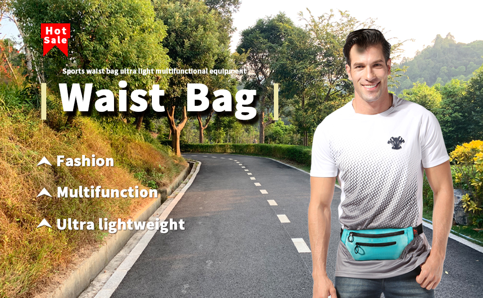 PLAYKING Fanny Pack For Men & Women - Lightweight Polyester Waist Bag With Headphone Hole, Adjustable Strap