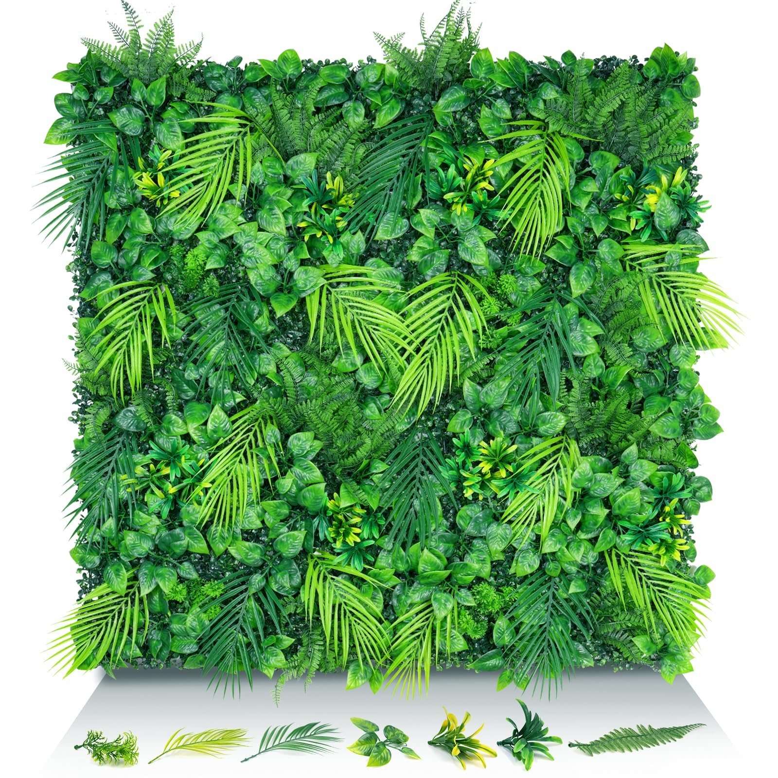 Panneaux de plantes artificielles 50x50 cm lot de 16 pour décoration murale verte