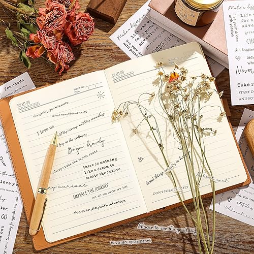 Miniatura 3 de 48 hojas de calcomanías inspiradoras para planificador, pequeñas charlas para diario, suministros de álbumes de recortes, palabras motivacionales,