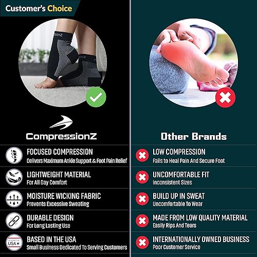 Miniatura 4 de Mangas para pie (1par) los mejores calcetines de compresión para fascitis plantar para hombres y mujeres, soporte de arco talóntobillo calcetín,
