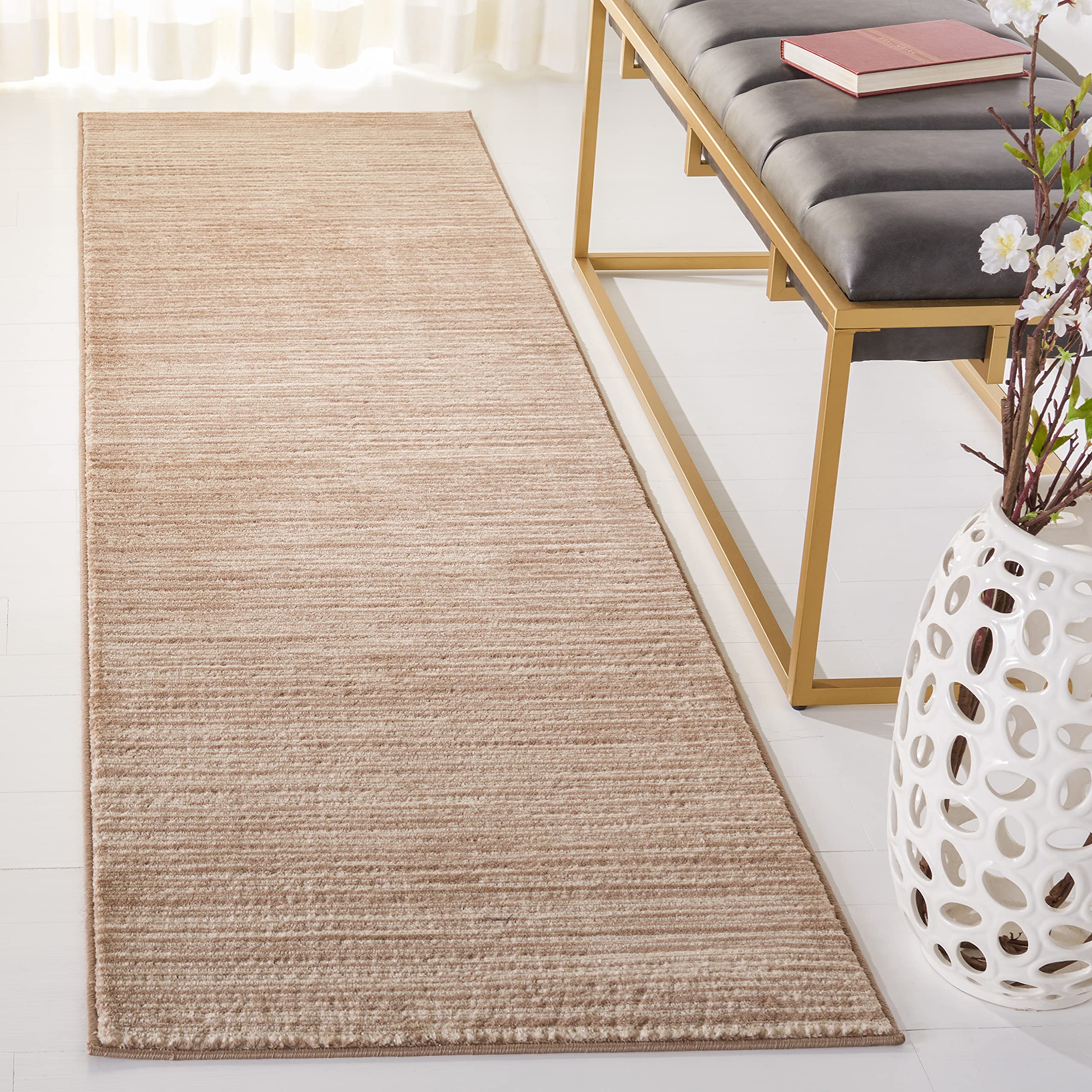 SAFAVIEH Vision Collection Runner Rug 2'2" x 10', Light Brown, Modern