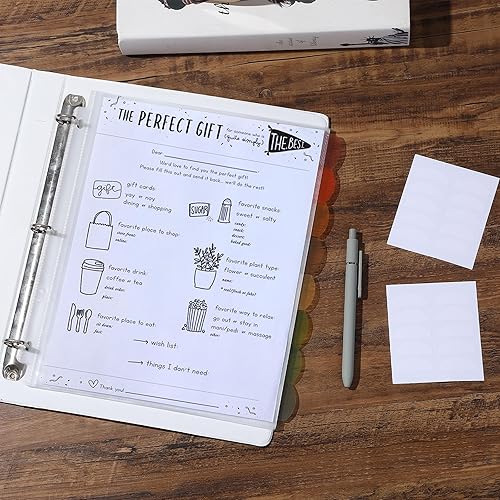 Miniatura 48 de Mr. Pen - Protectores de hojas transparentes con pestañas, 8 pestañas, 2 juegos, divisores de plástico transparente para carpeta de 3 anillas