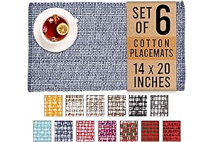 Urban Villa Placemats for Dining Table, 100% Cotton Placemats 14''x20'' Over Sized...