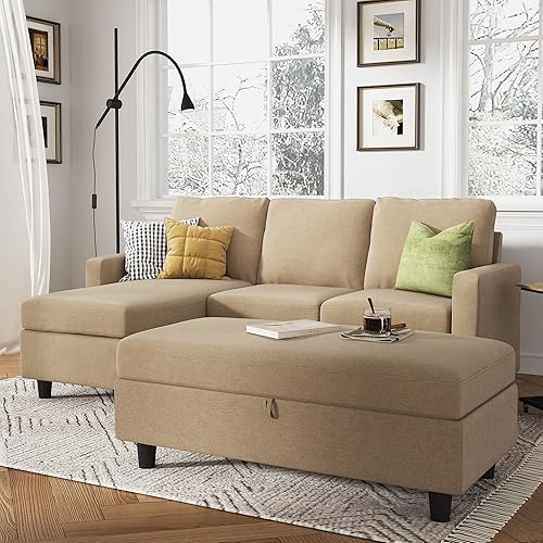 honbay sectional ottoman sleeper storage