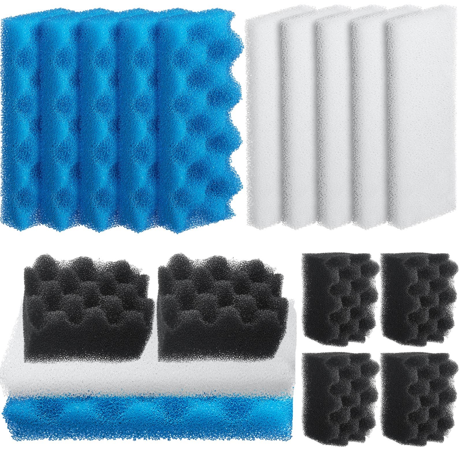 Threlaco Paquete de 18 filtros de bioespuma 306/307 de repuesto para acuarios de agua dulce, agua salada, acuarios, peceras