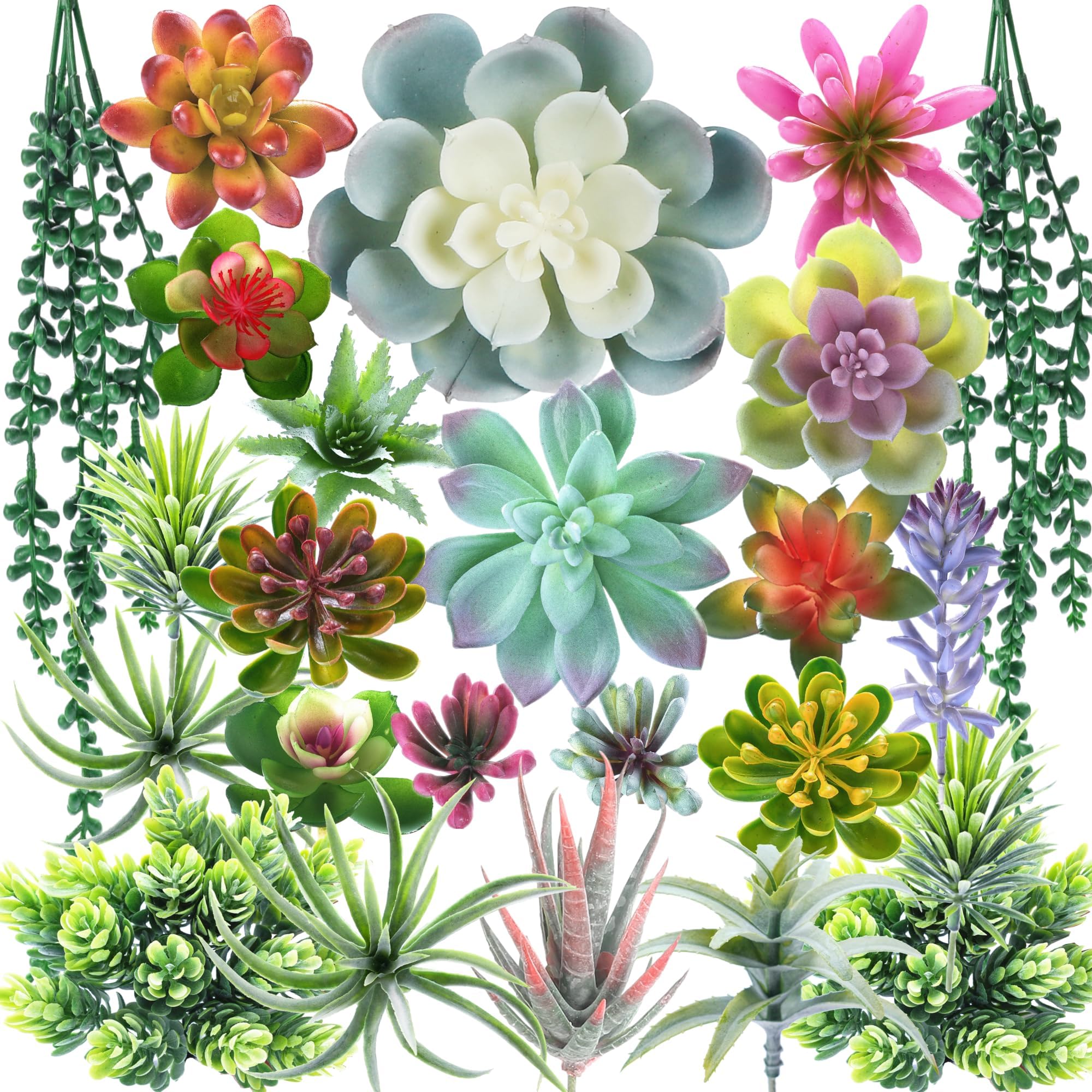 Amazon.com: COTSEN 25 Pcs Artificial Succulent Plants Fake Succulents ...