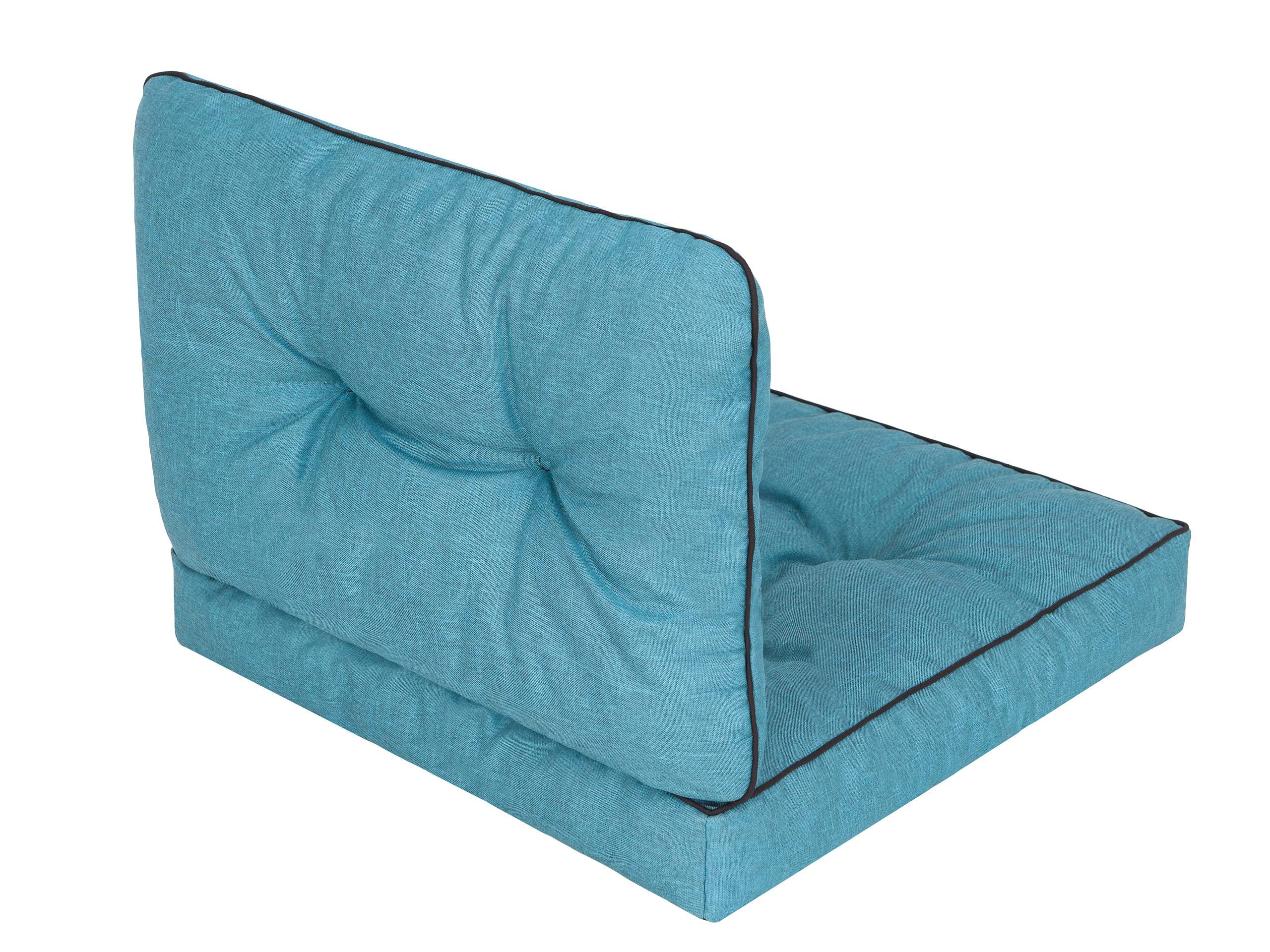 Cojin para Silla de Exterior - Cojín para Muebles de jardín con Respaldo - Cojin de Asiento 60 cm - Impermeables - Azul