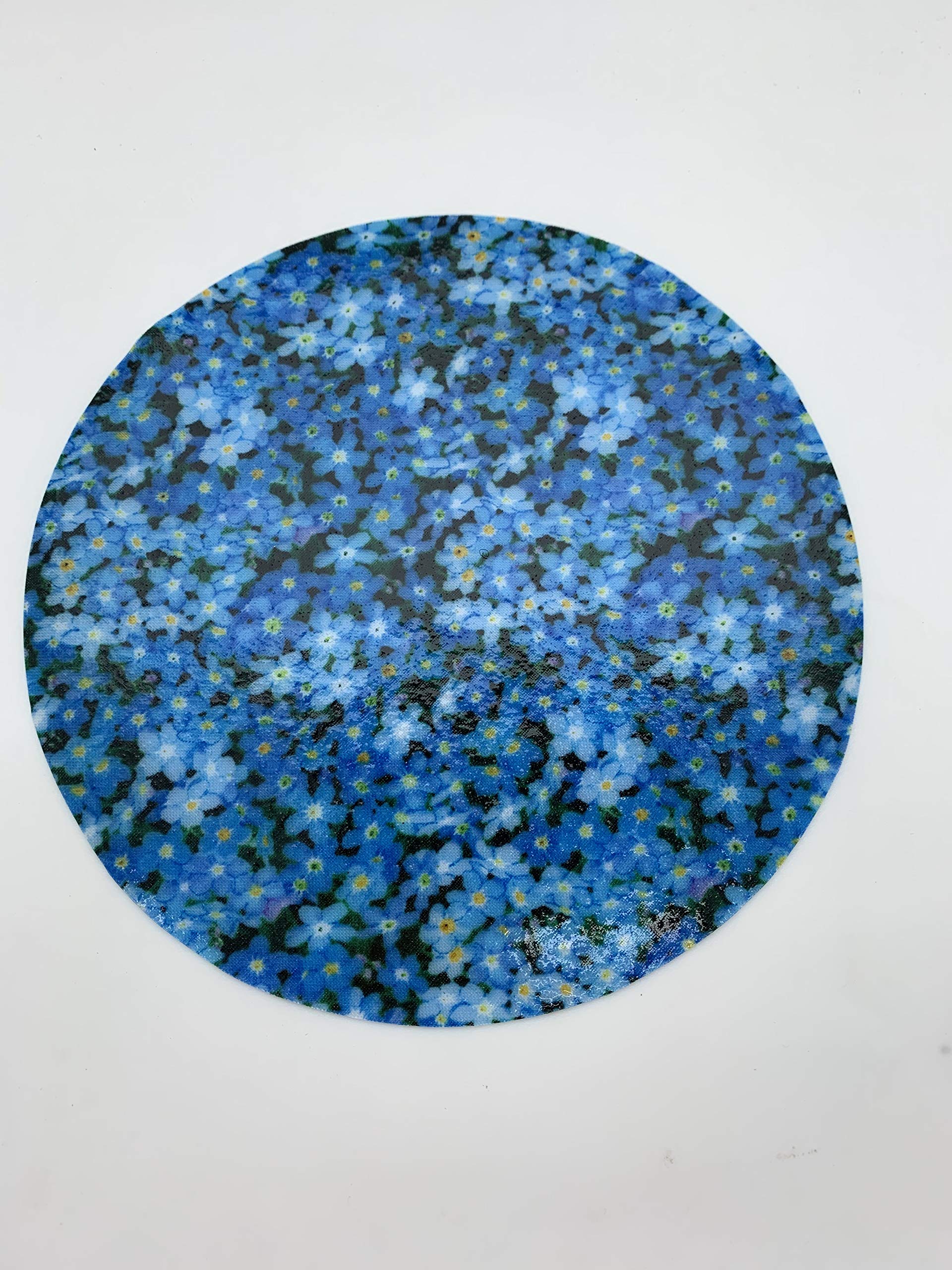 Andreas - Abrelatas de silicona antideslizante de 6.2 pulgadas, abridor de tapa fácil, hecho con silicona y tela, apto para lavavajillas, pelador de ajo, Forget Me Nots, 6.2 pulgadas
