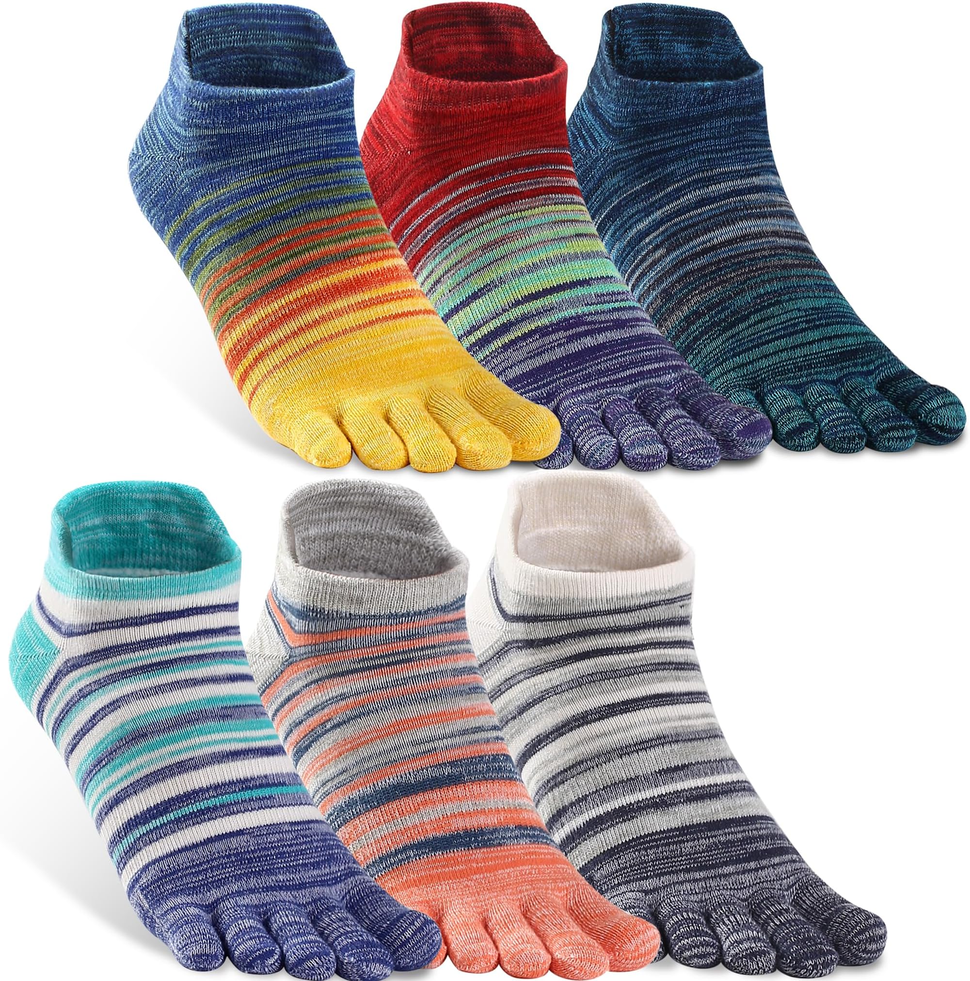 Toe Socks for Women Ankle/Crew Running Socks Cotton Five Finger Socks(3-6 Pairs)